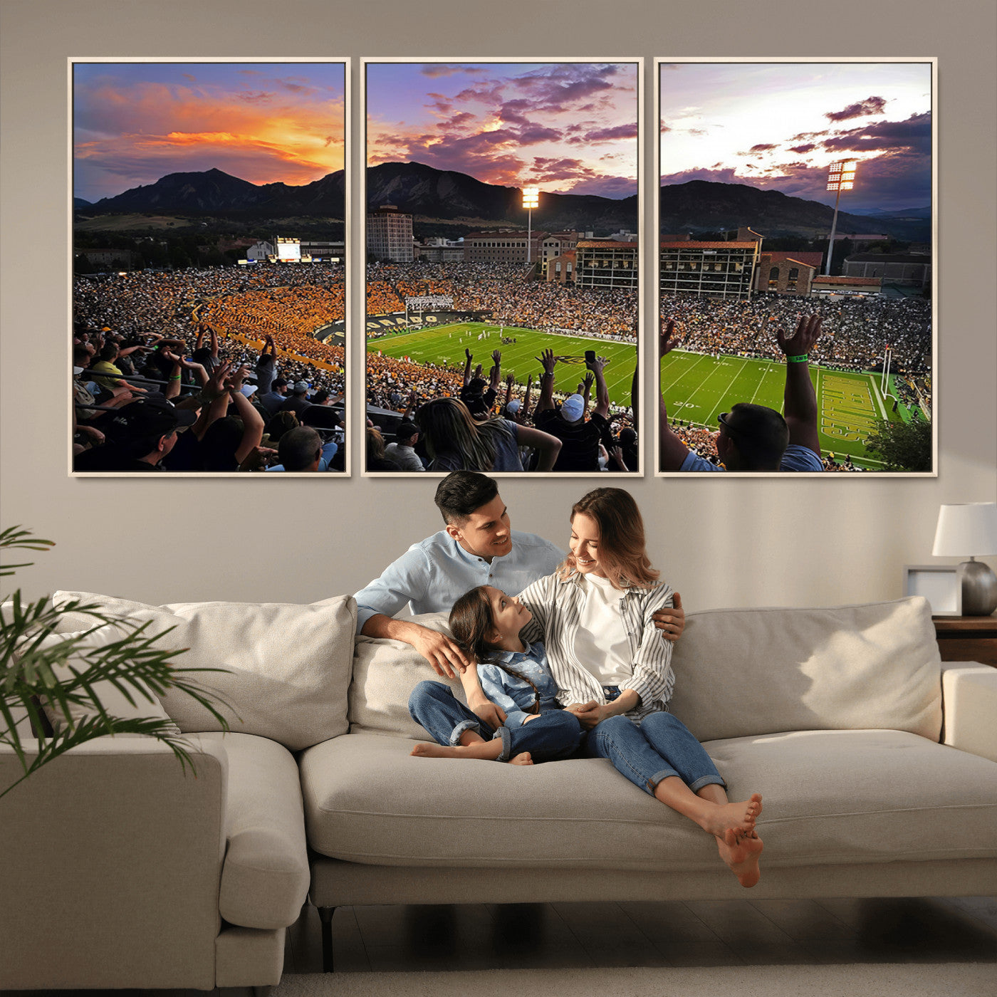 MGV-FC-60X30-3P - Folsom Field - University of Colorado Buffaloes Football Stadium Wall Art, Colorado Buffaloes Wall