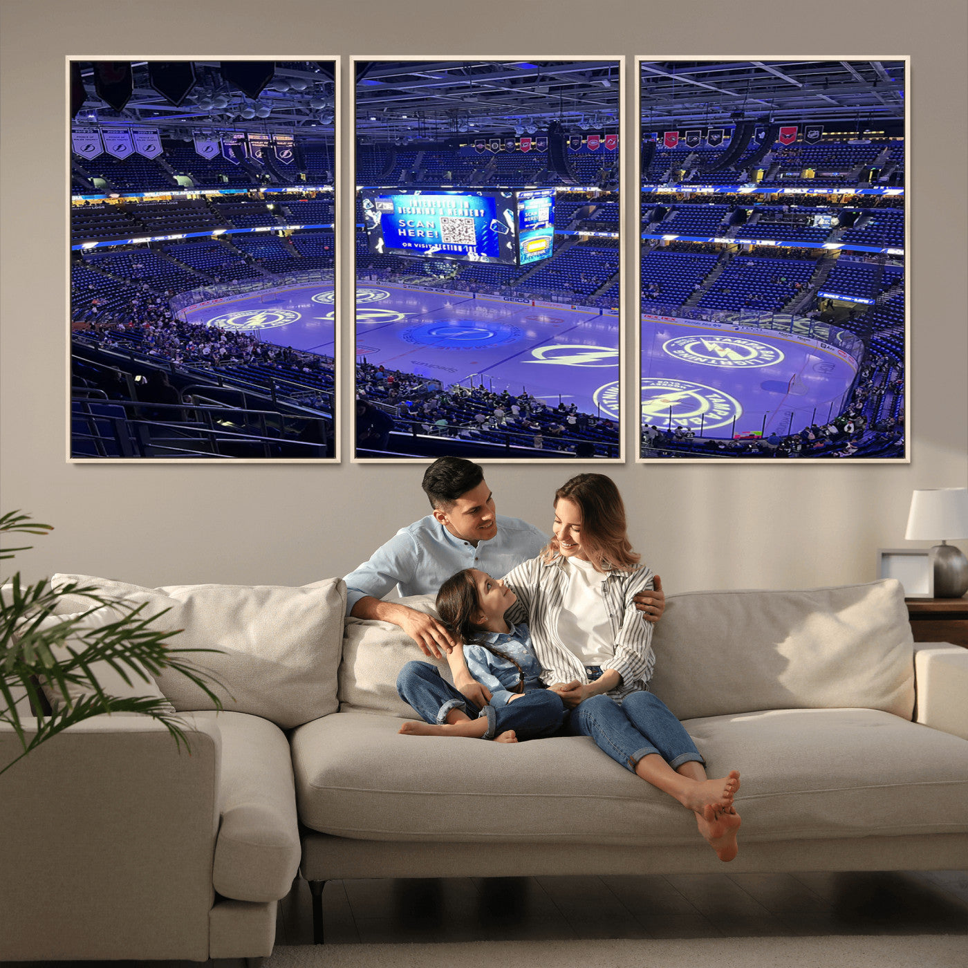 MGV-FC-60X30-3P - Amalie Arena Florida Wall Art Canvas Print - NHL Hockey Stadium Print Wall Art
