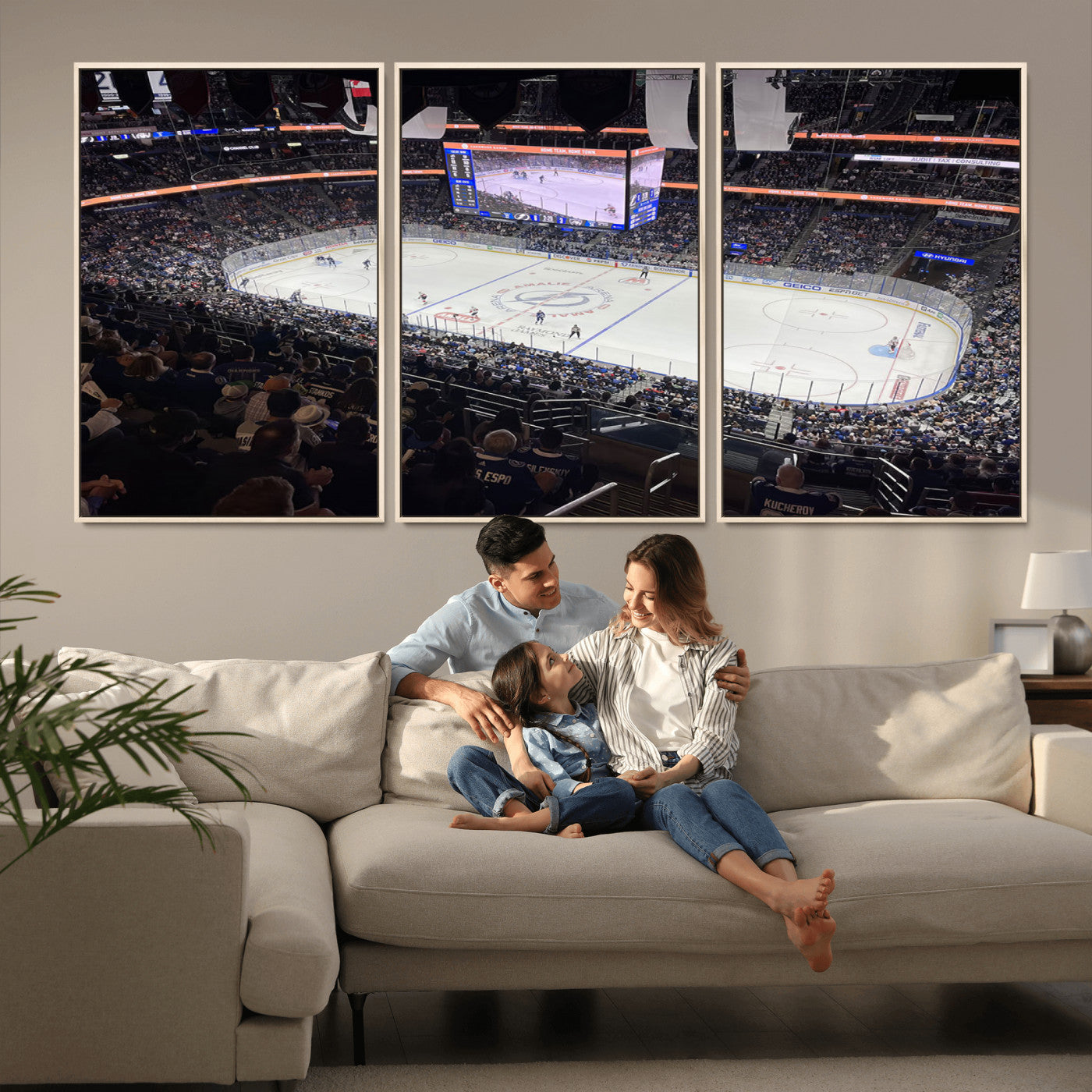 MGV-FC-60X30-3P - Amalie Arena Florida Wall Art Canvas Print - NHL Hockey Stadium Print