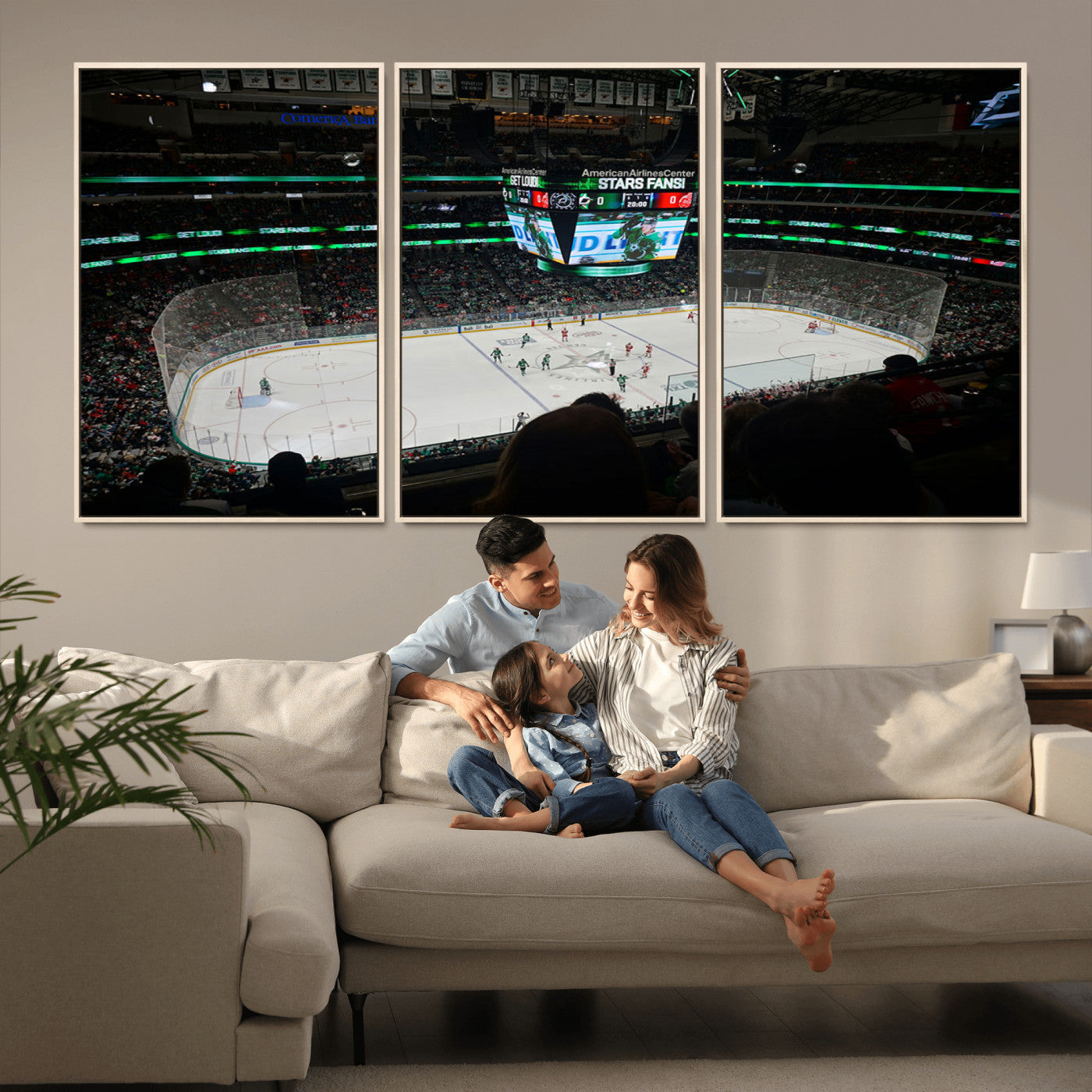 MGV-FC-60X30-3P - American Airlines Center Dallas Stars Wall Art Canvas Print - Dallas Hockey Arena Stadium Print