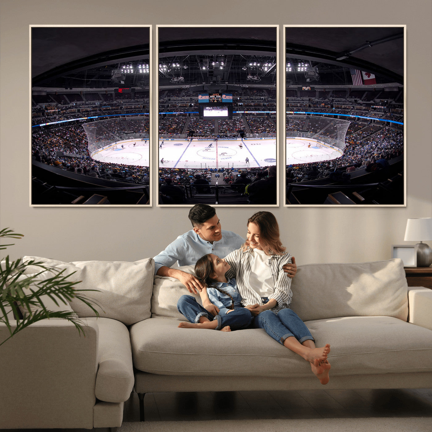 MGV-FC-60X30-3P - Ball Arena Denver Colorado Avalanche Hockey Team Wall Art Canvas Print - Denver Ice Hockey Stadium