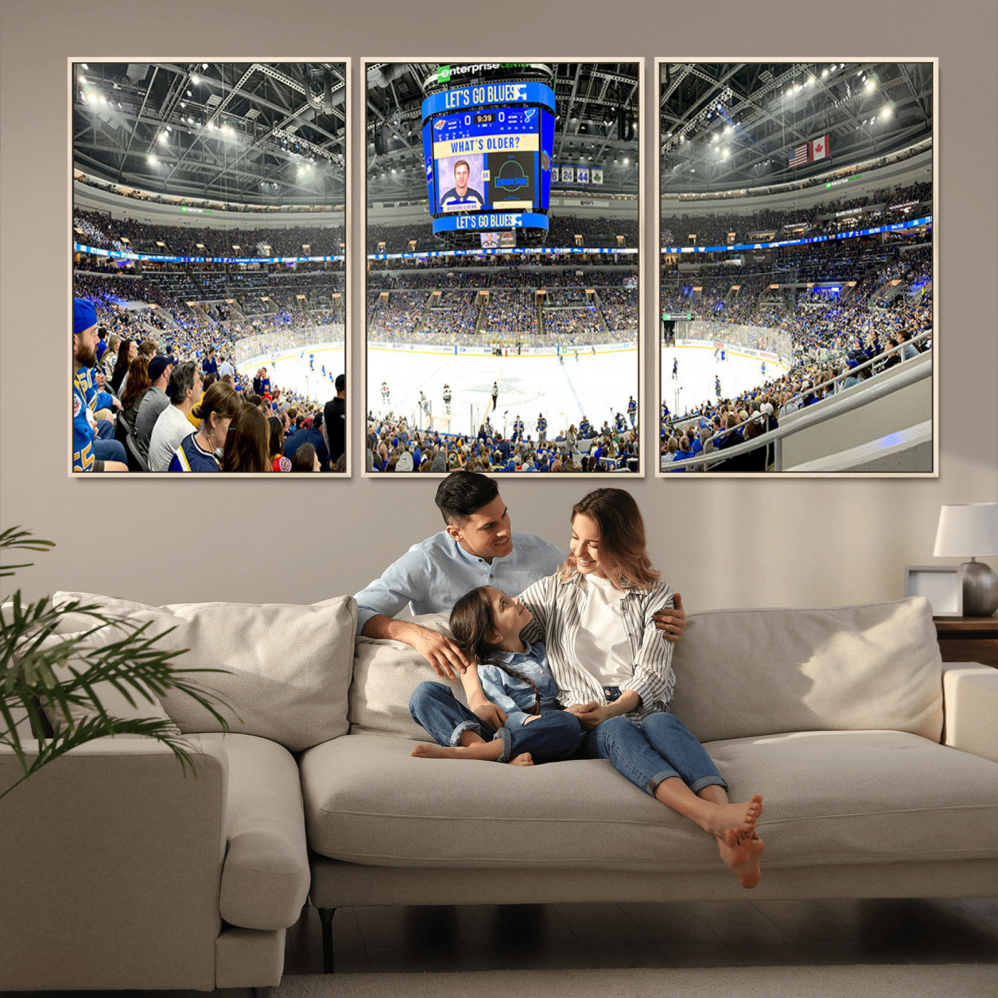 MGV-FC-60X30-3P - Enterprise Center | Missouri St. Louis Blues Ice Hockey Stadium Wall Art | Canvas Print | Ready to