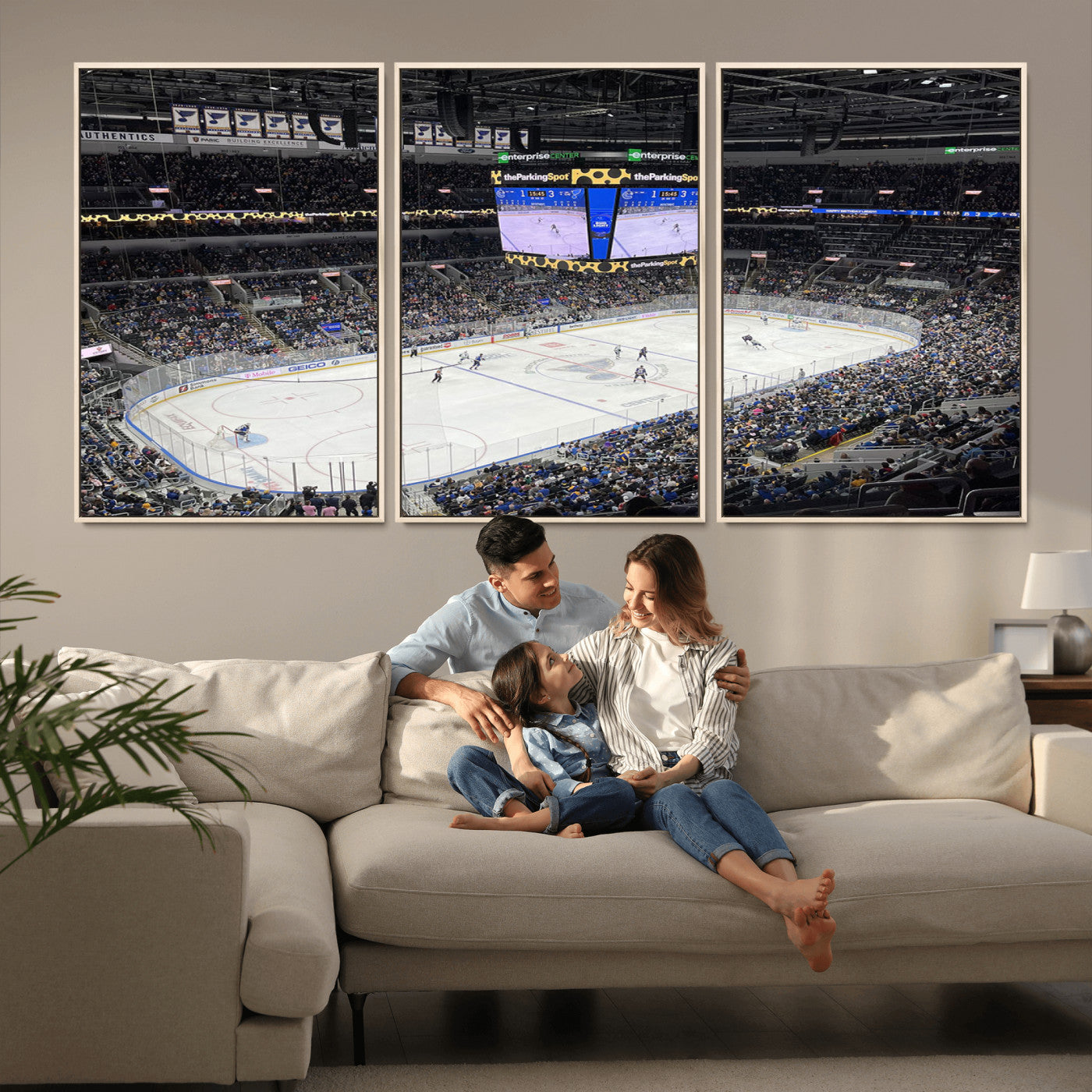 MGV-FC-60X30-3P - Enterprise Center Missouri St. Louis Blues Hockey Stadium Wall Art Canvas Print