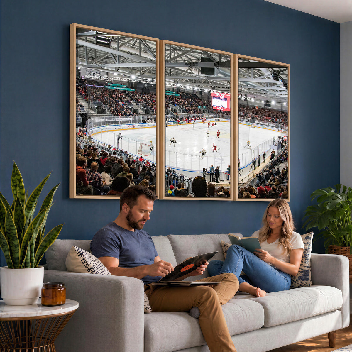 79352-MGV-CV-36X24 - Lausanne Arena Ice Hockey Stadium Wall Art Canvas Print