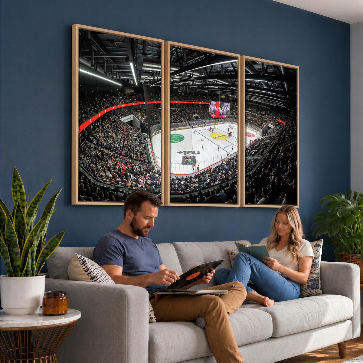 46282-MGV-CV-36X24 - Vaudoise Lausanne Ice Hockey Arena Stadium Wall Art Canvas