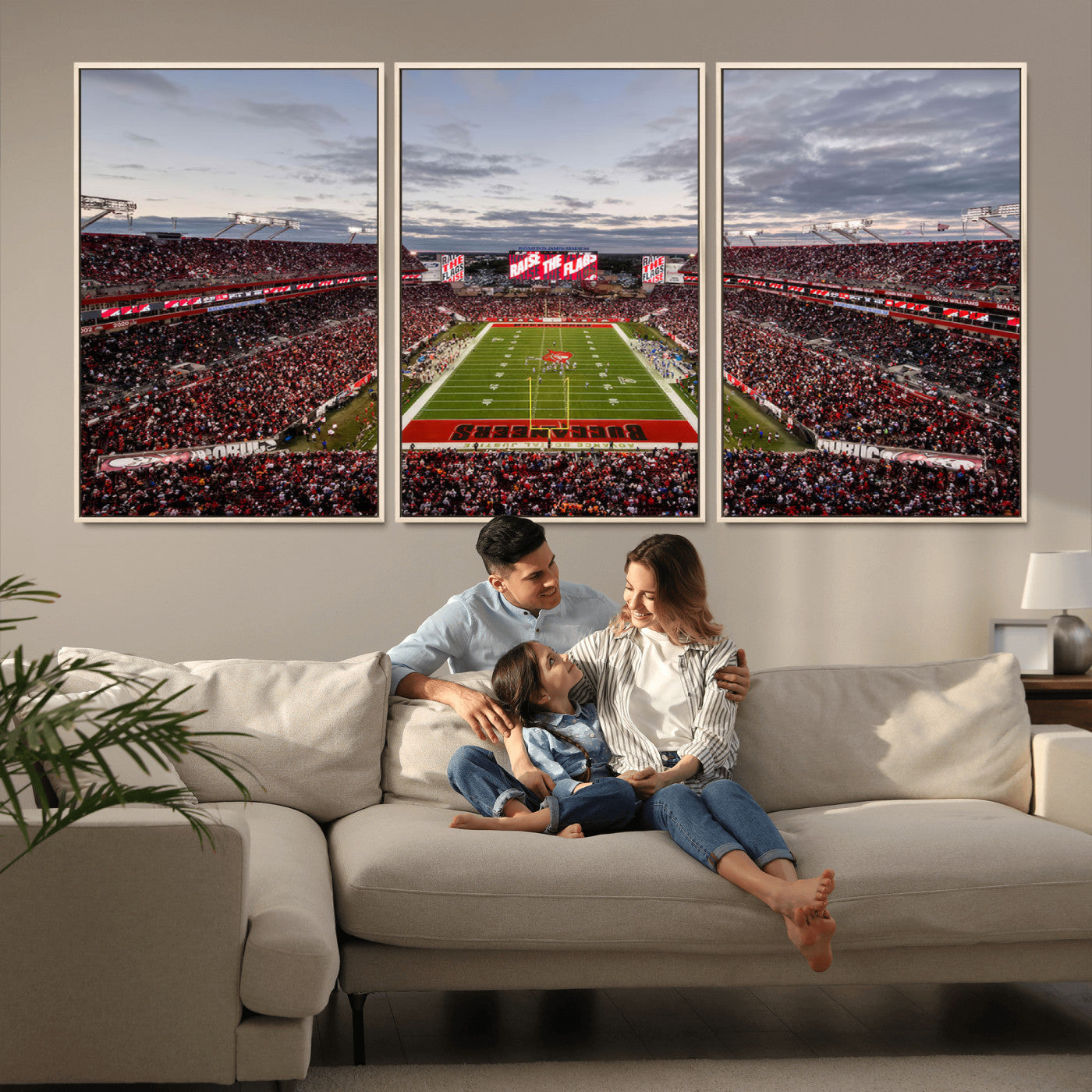 MGV-FC-60X30-3P - Florida Tampa Raymond James Stadium Wall Art Canvas Print - NFL Football Stadium Print Canvas