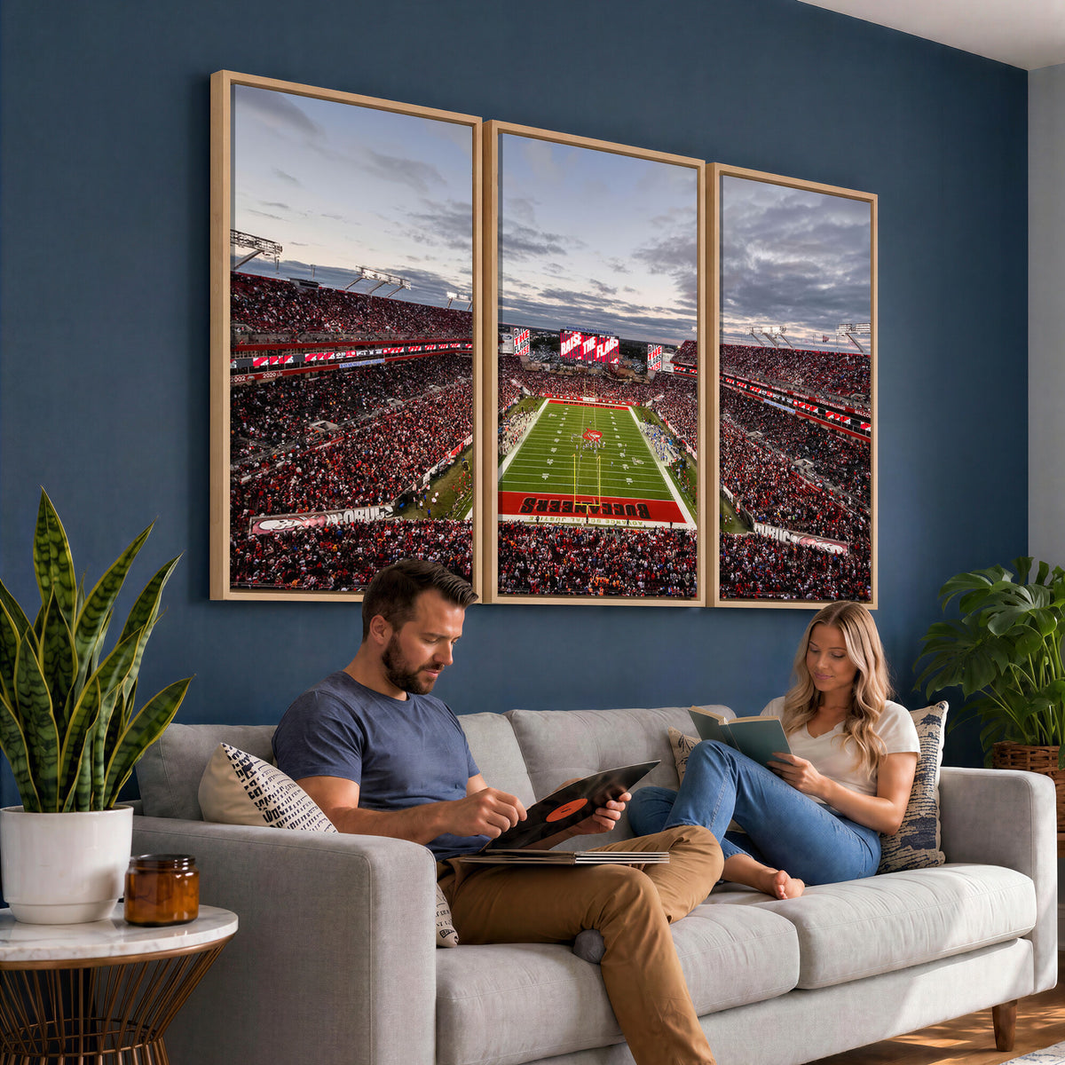 35698-MGV-CV-36X24 - Florida Tampa Raymond James Stadium Wall Art Canvas Print - NFL Football Stadium Print Canvas