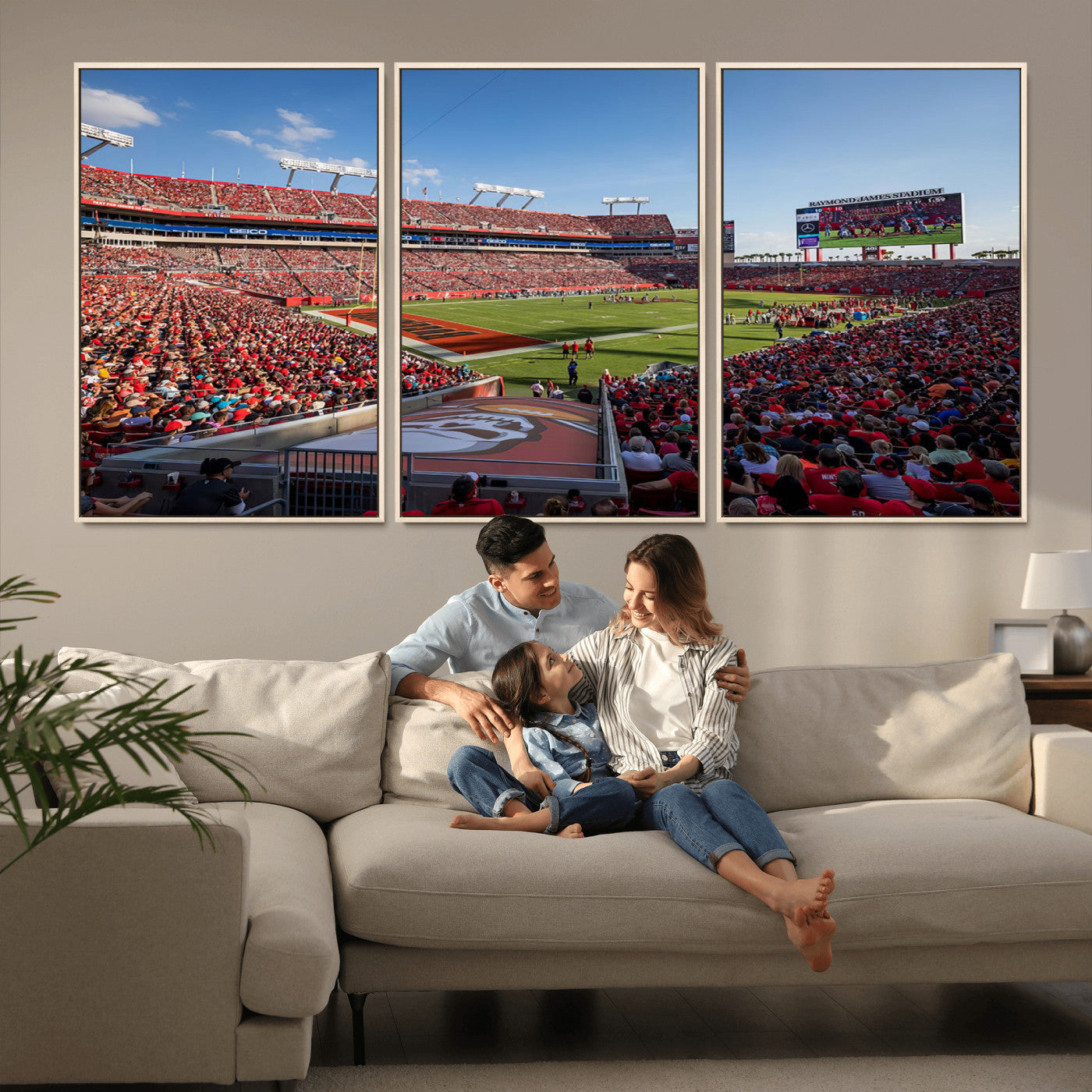 MGV-FC-60X30-3P - Florida Tampa Raymond James Stadium Wall Art Canvas Print - NFL Football Stadium Print