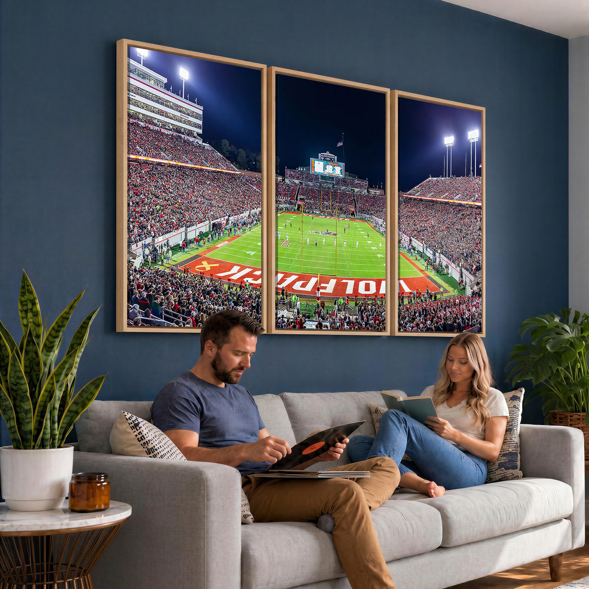 23086-MGV-CV-36X24 - NC State Wolfpack Canvas Print - Raleigh Carter-Finley Stadium Wall Art, Football Team Canvas Print