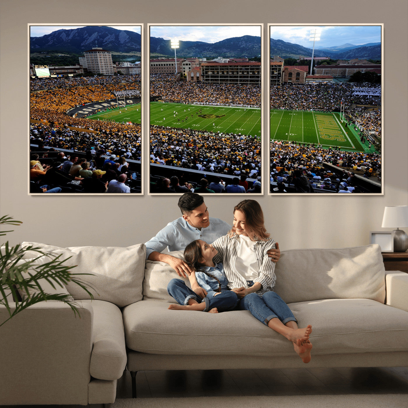 MGV-FC-60X30-3P - Colorado Buffaloes Canvas Print - Boulder Folsom Field Stadium Wall Art Canvas Print, Football Print
