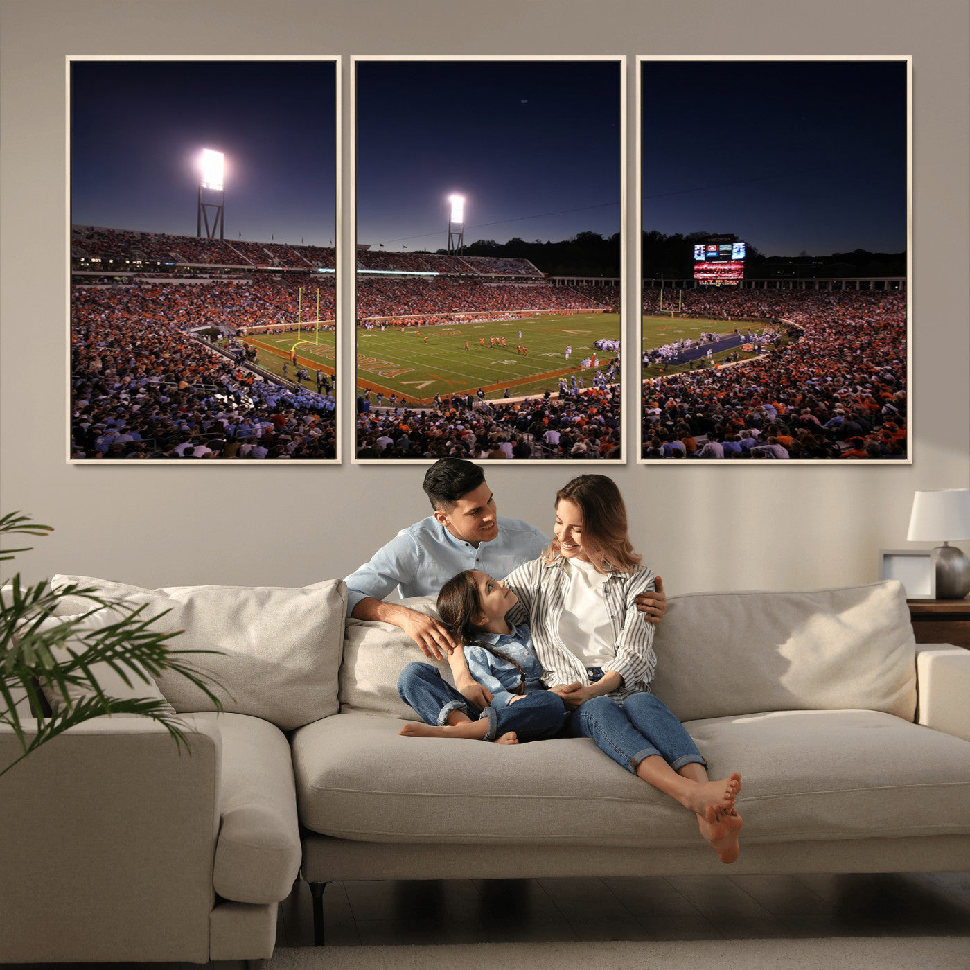 MGV-FC-60X30-3P - Virginia Cavaliers Football Team Print - Charlottesville Scott Stadium Canvas Print Wall Art