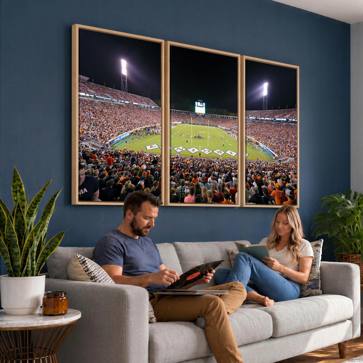 98441-MGV-CV-36X24 - Virginia Cavaliers Football Team Print - Charlottesville Scott Stadium Wall Art Canvas Print