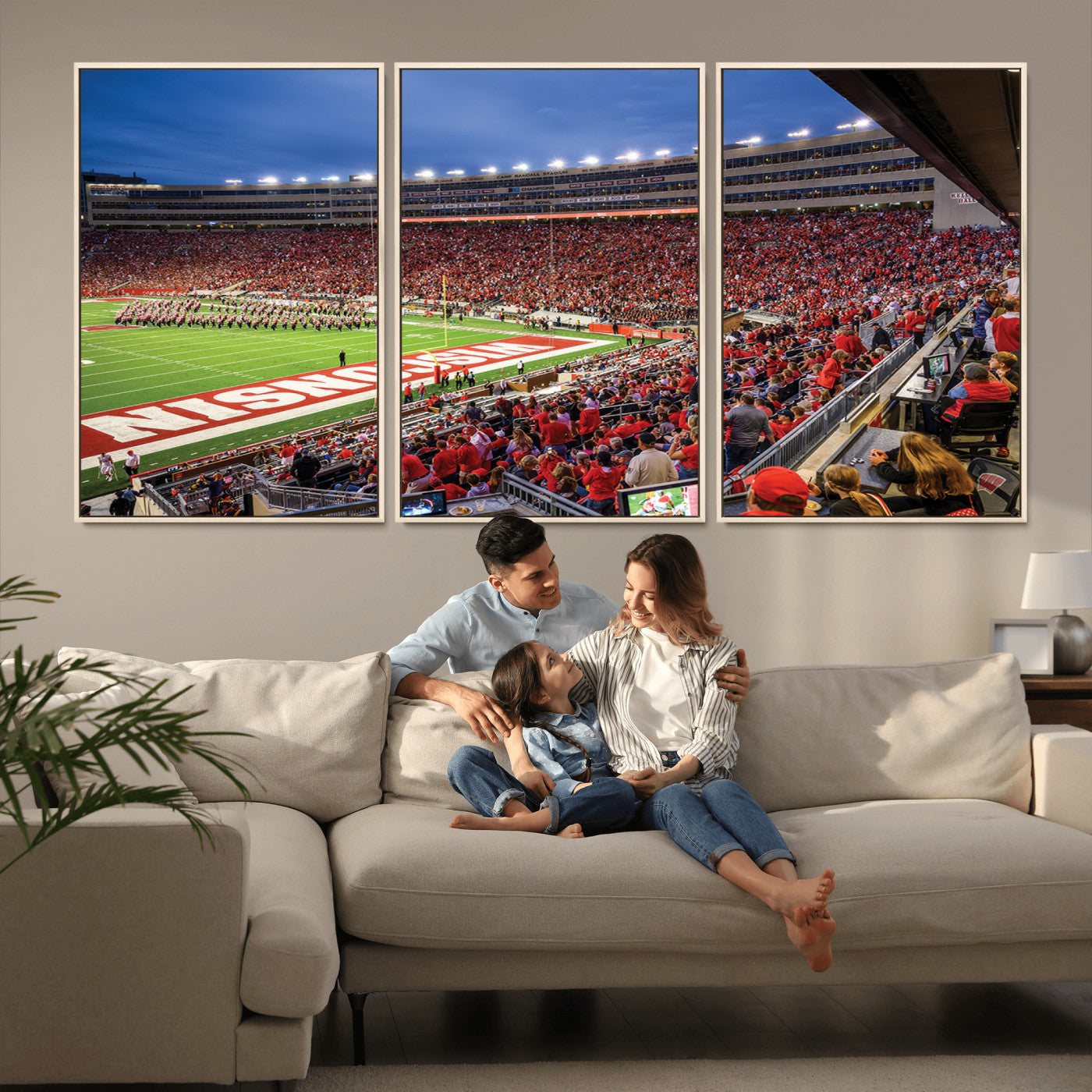 MGV-FC-60X30-3P - Wisconsin Badgers Football Team Print - Madison Camp Randall Stadium Wall Art, Wisconsin Badgers
