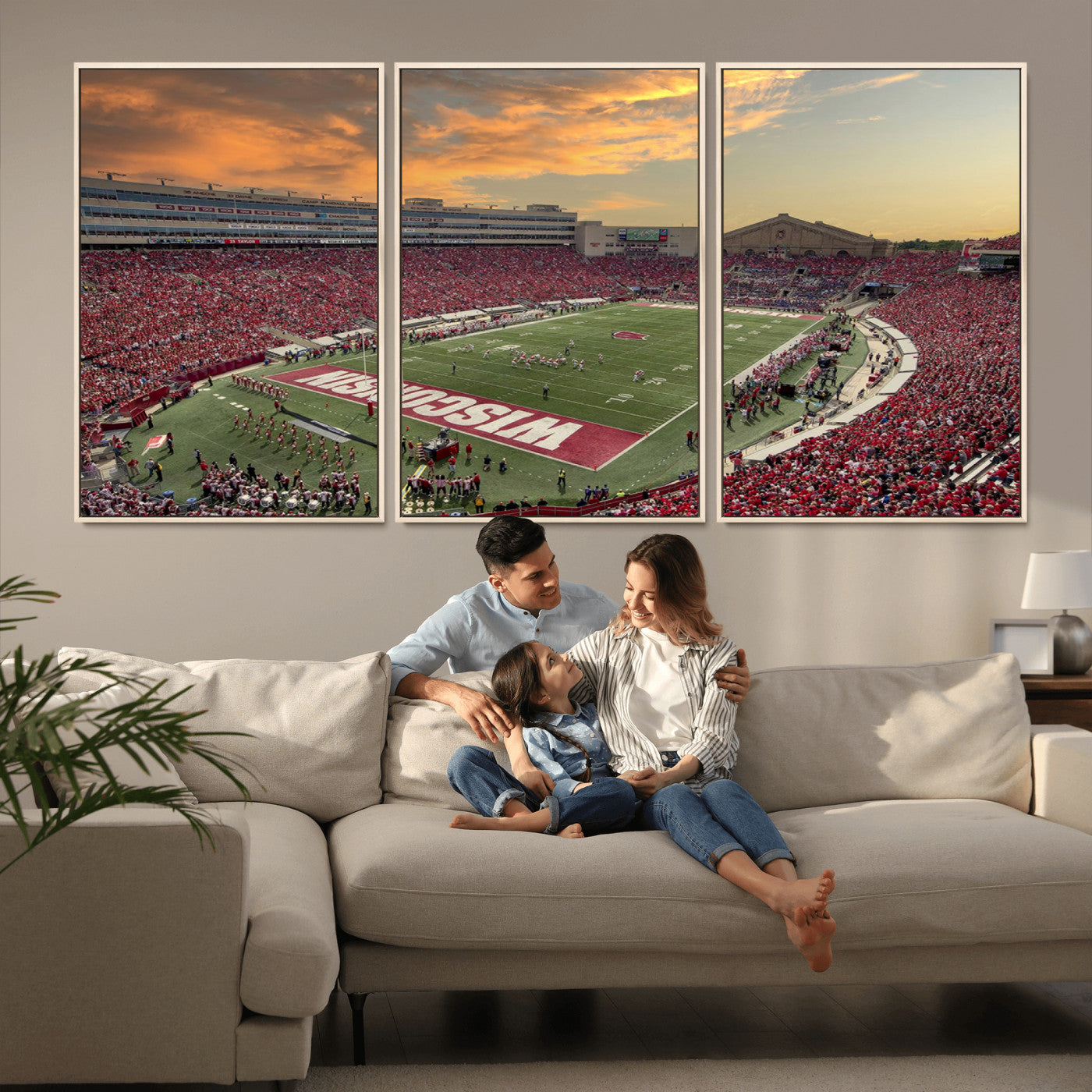 41472-MGV-CV-36X24-Camp Randall Stadium Wisconsin Badgers Large Wall Art Canvas Print | College Football Stadium Wall
