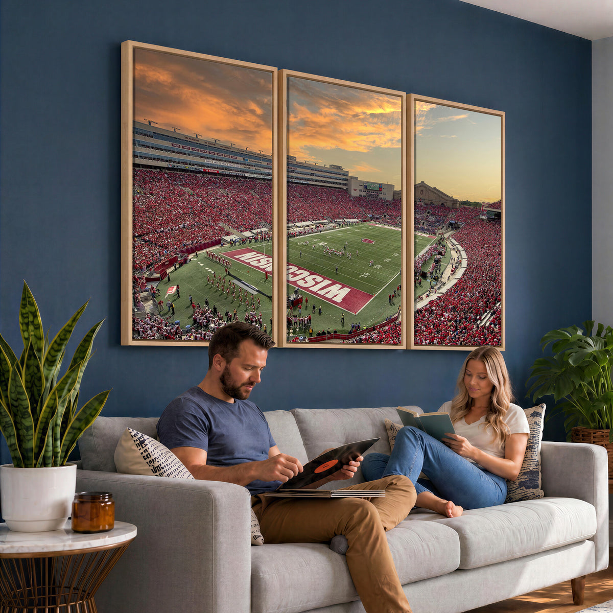 41472-MGV-CV-36X24 - Camp Randall Stadium Wisconsin Badgers Large Wall Art Canvas Print | College Football Stadium Wall
