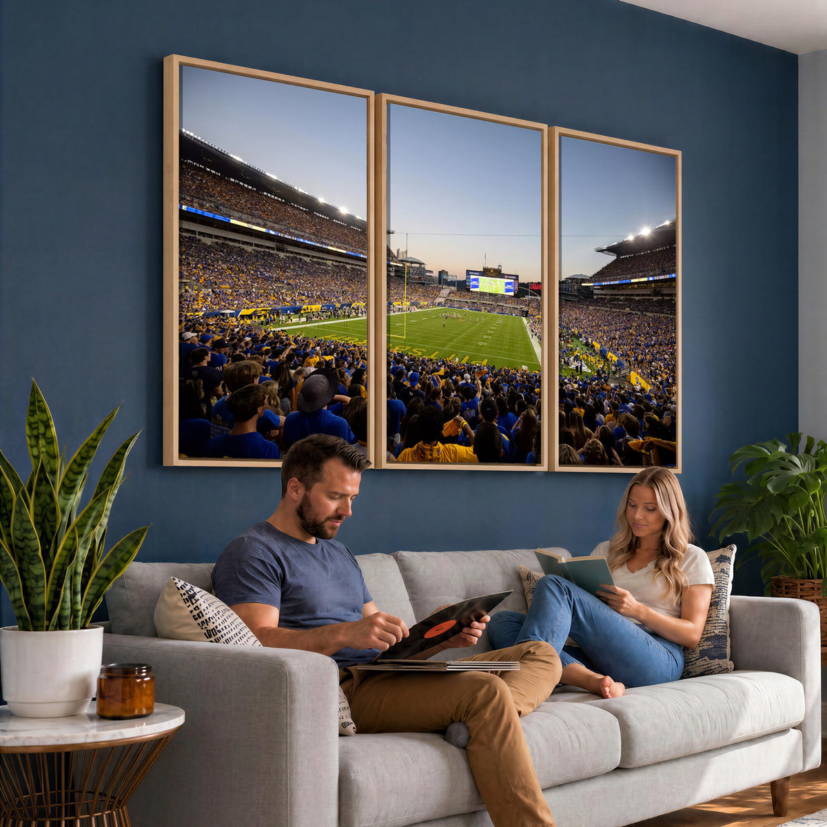 41853-MGV-CV-36X24 - Pittsburgh Panthers Football Team Print - Pittsburgh Acrisure Stadium Wall Art Canvas Print
