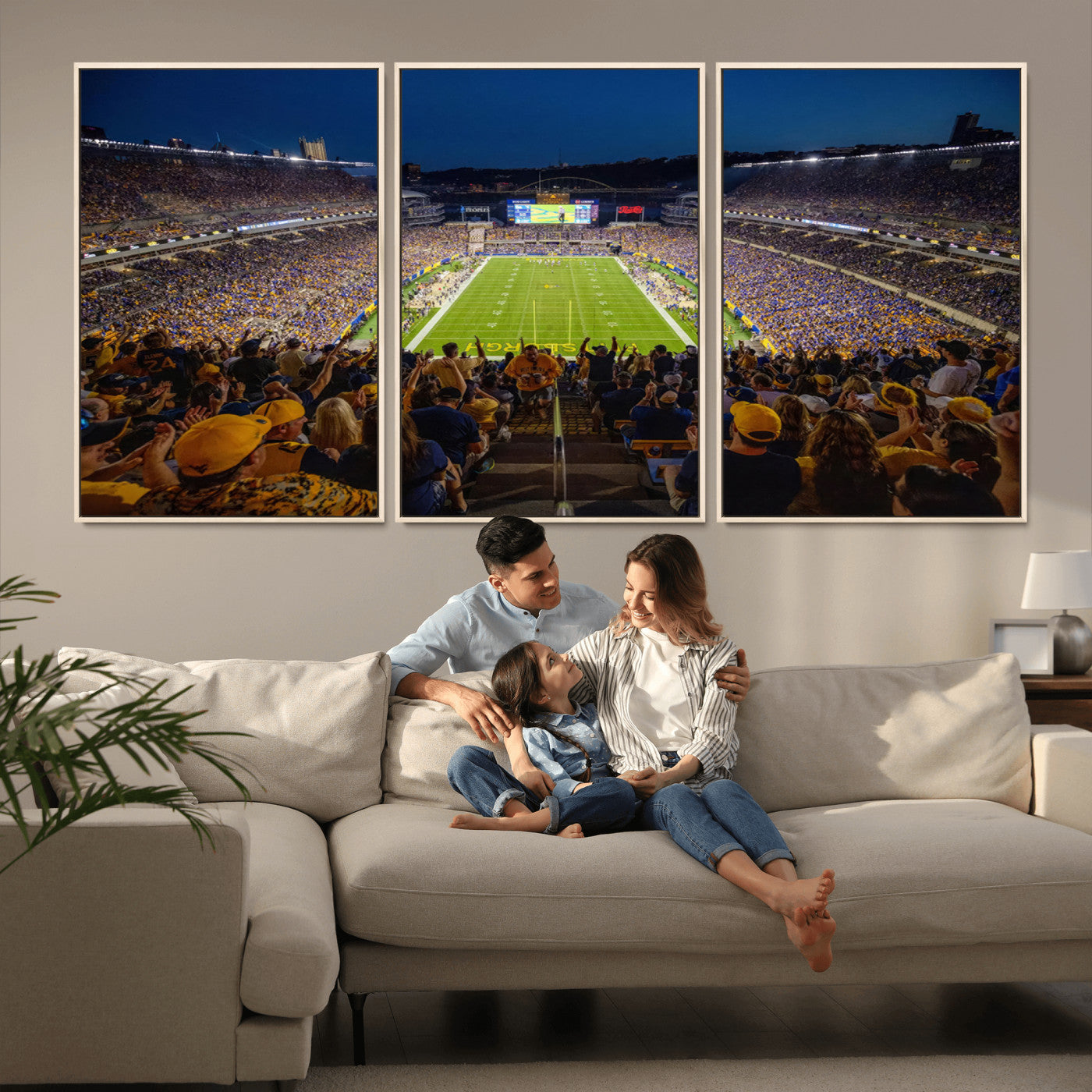 MGV-FC-60X30-3P - Pittsburgh Panthers Football Team Print - Pittsburgh Acrisure Stadium Wall Art Canvas Print