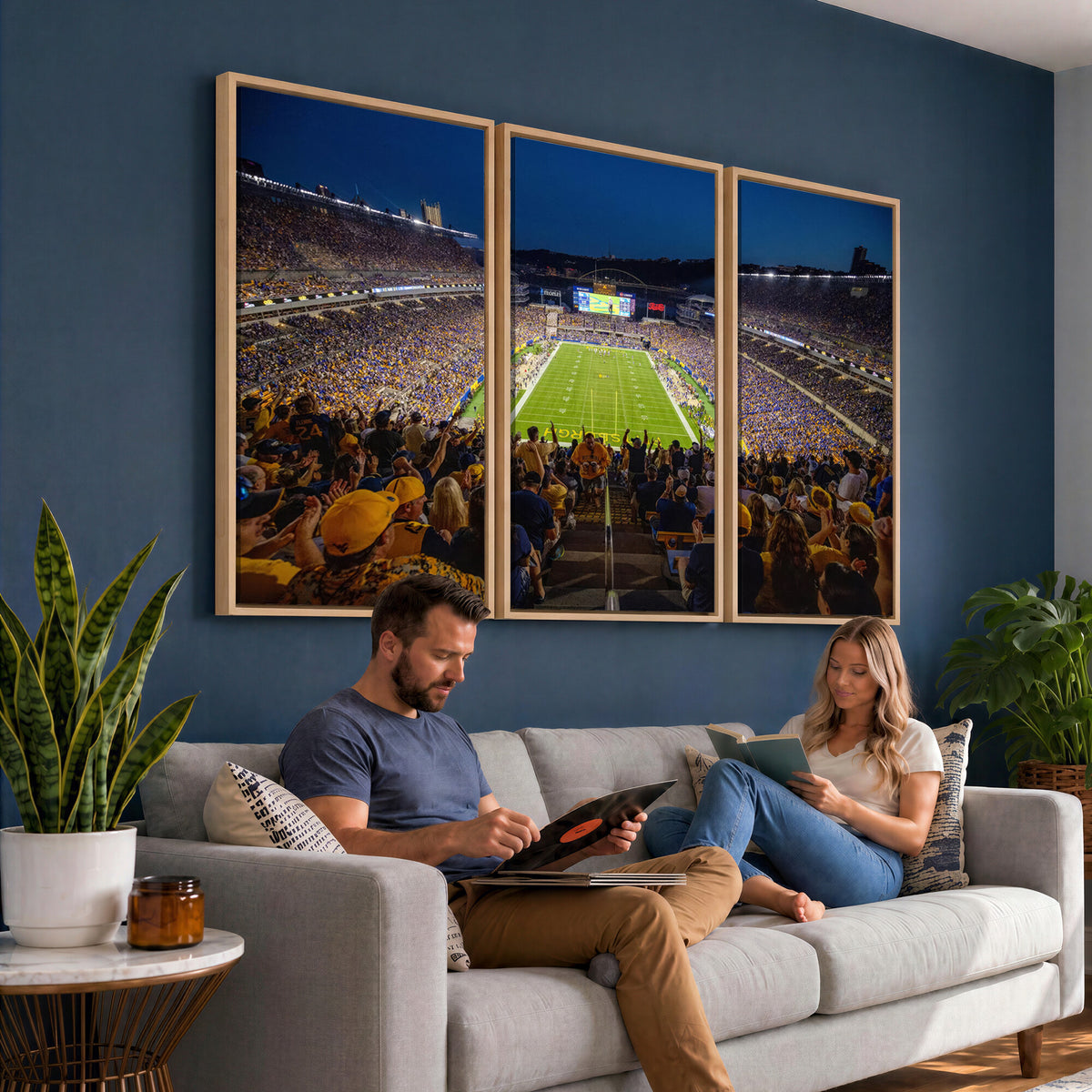 62297-MGV-CV-36X24 - Pittsburgh Panthers Football Team Print - Pittsburgh Acrisure Stadium Wall Art Canvas Print