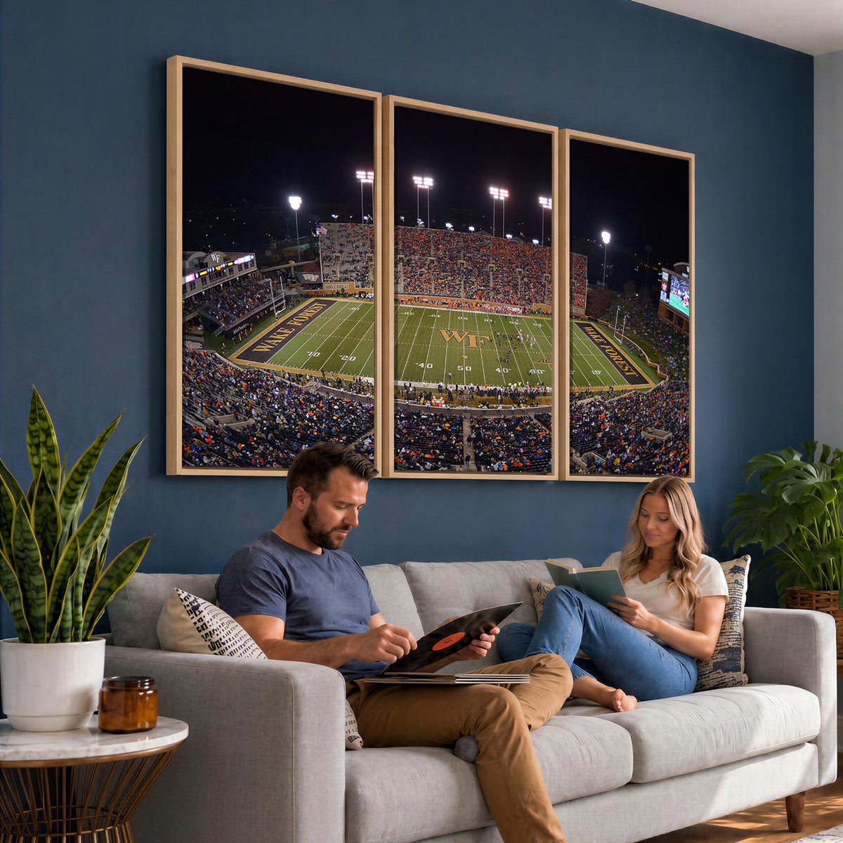 26033-MGV-CV-36X24 - Demon Deacons Print Canvas, Football Team Print