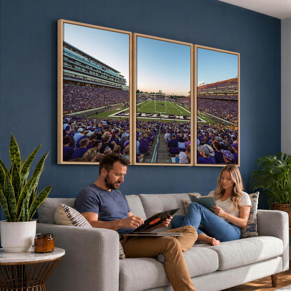82792-MGV-CV-36X24 - Kansas State University Wildcats Football Team Print - Manhattan Bill Snyder Family Football Stadium