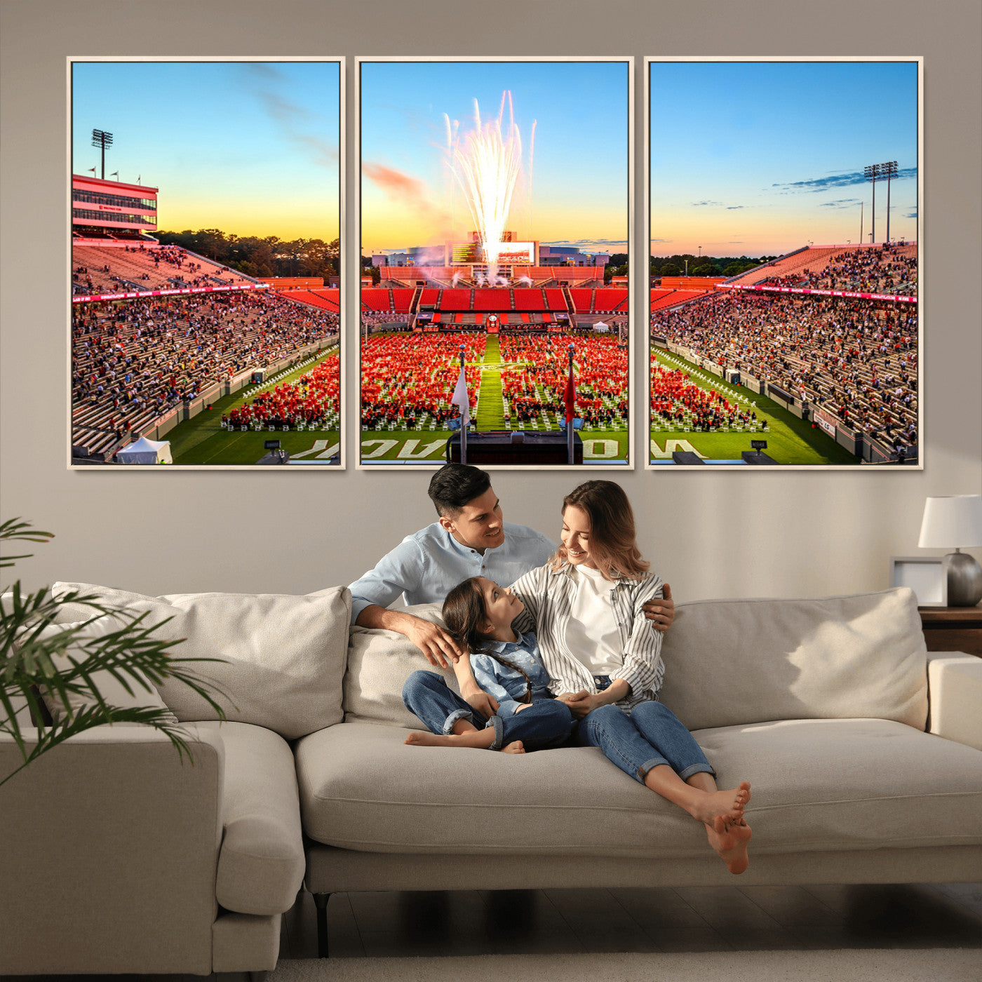 MGV-FC-60X30-3P - North Carolina State University Canvas Print, North Carolina State University Wolfpack Football Team