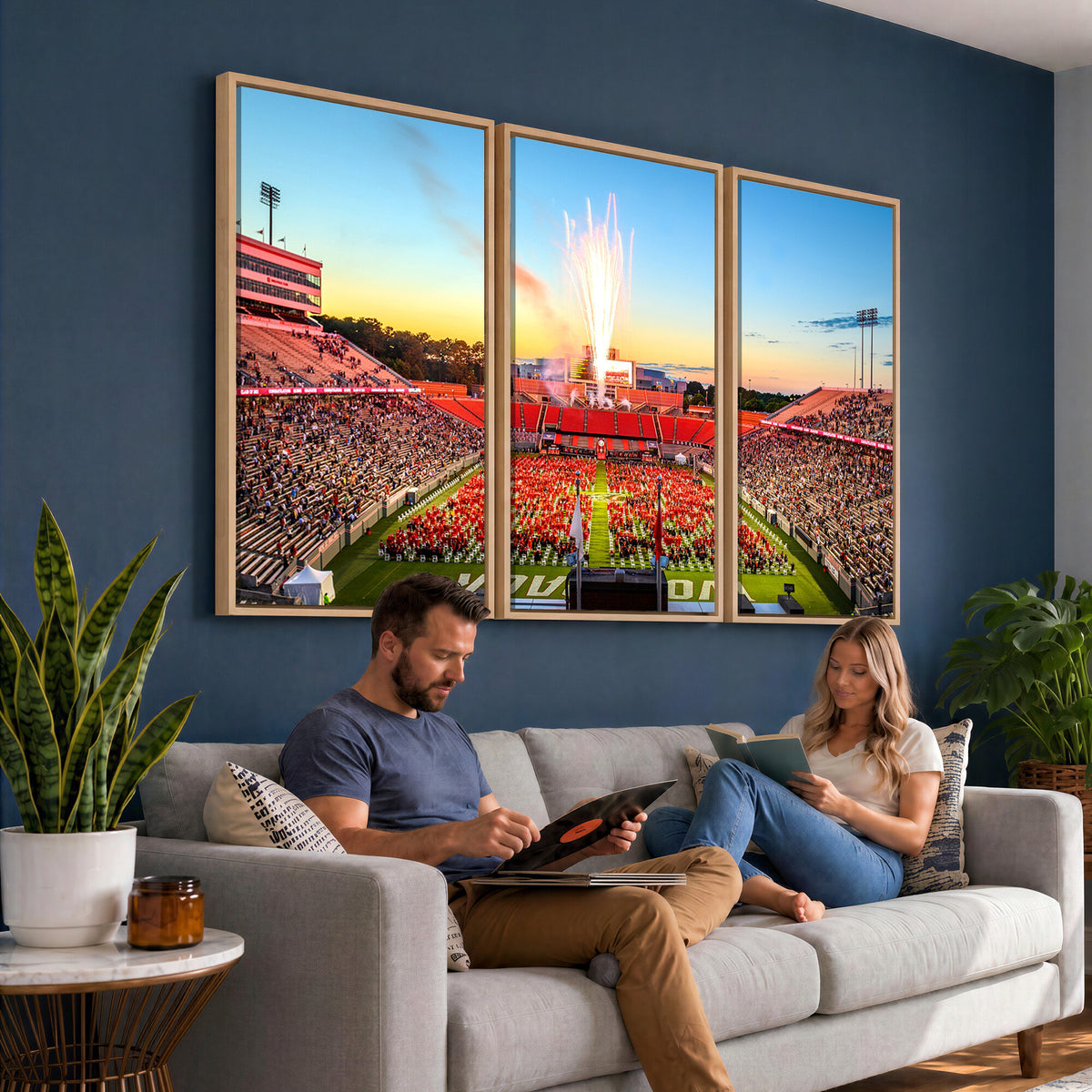 18017-MGV-CV-36X24 - North Carolina State University Canvas Print, Wolfpack Football Team Print