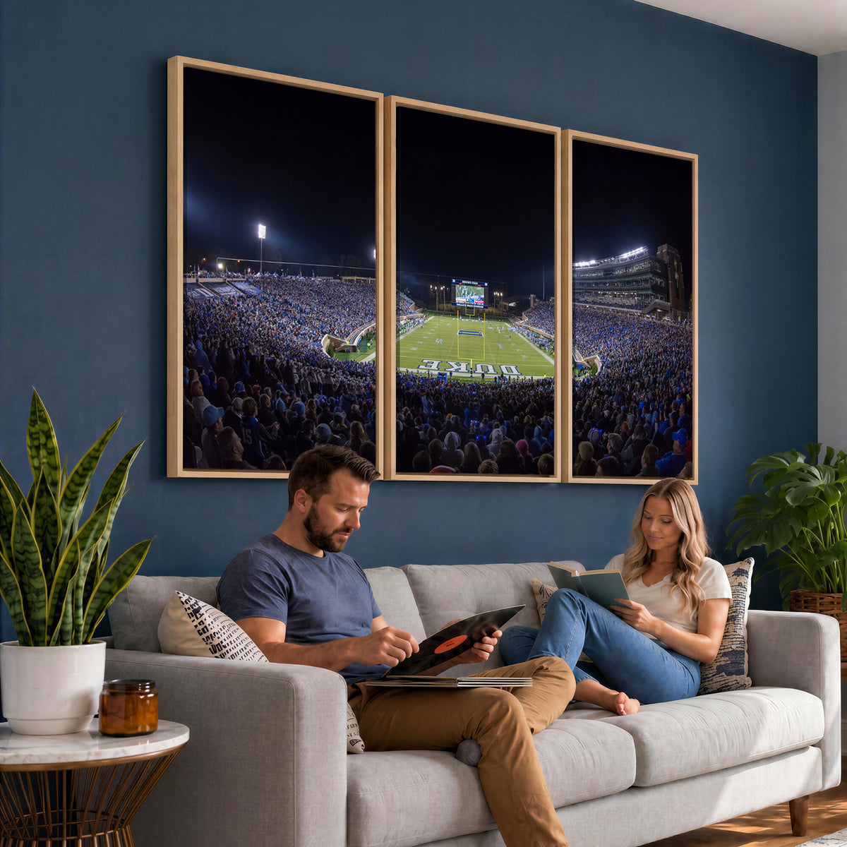 21070-MGV-CV-36X24 - Duke University Blue Devils Football Team Print - Durham Wallace Wade Stadium Wall Art Canvas Print