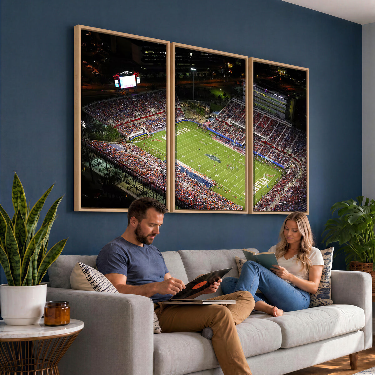 12682-MGV-CV-36X24 - Florida Atlantic University Owls Canvas Print, Football Team Print - Boca Raton FAU Stadium Wall Art