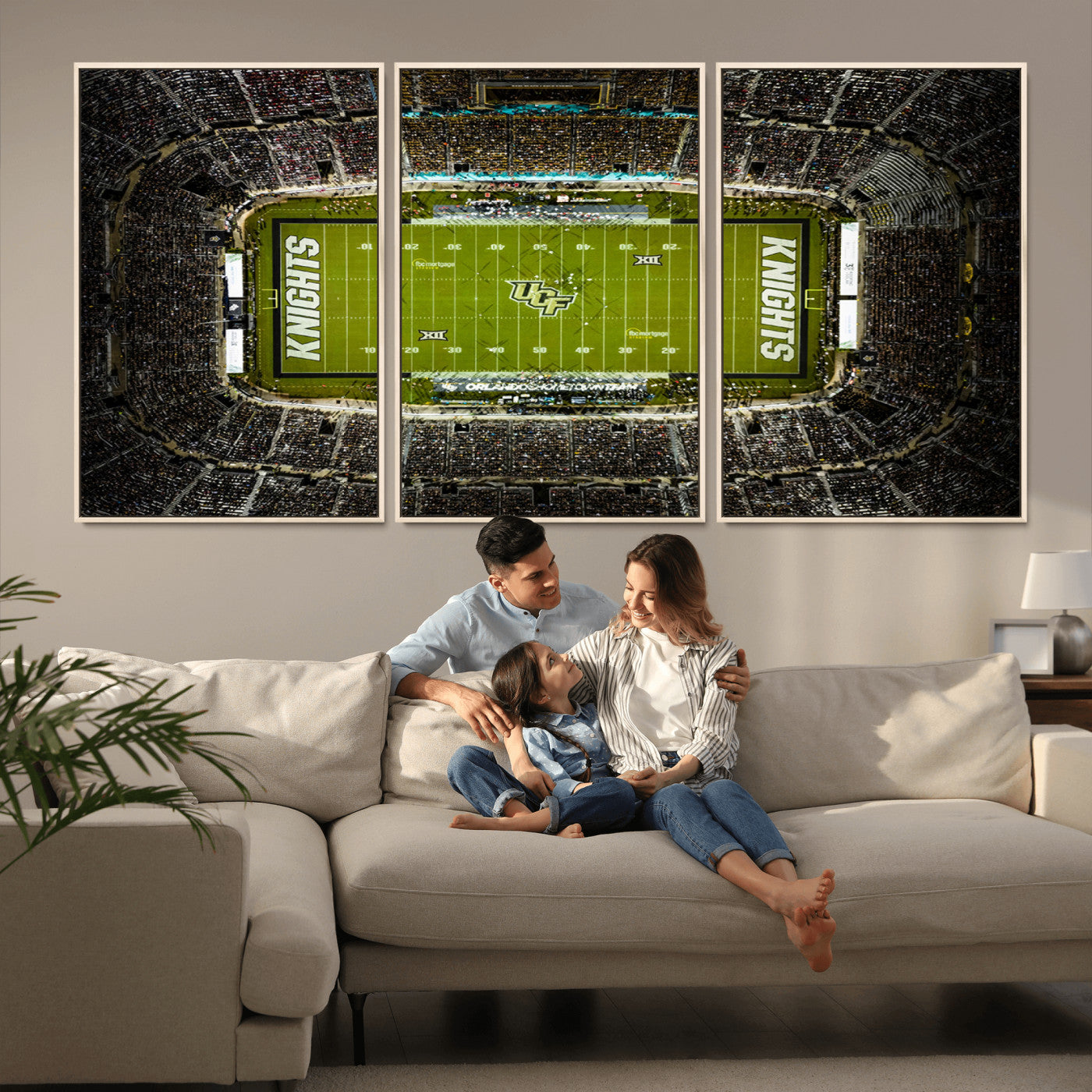 MGV-FC-60X30-3P - UCF Knights Football Team Print - Orlando FBC Mortgage Stadium Wall Art, UCF Knights Canvas Print