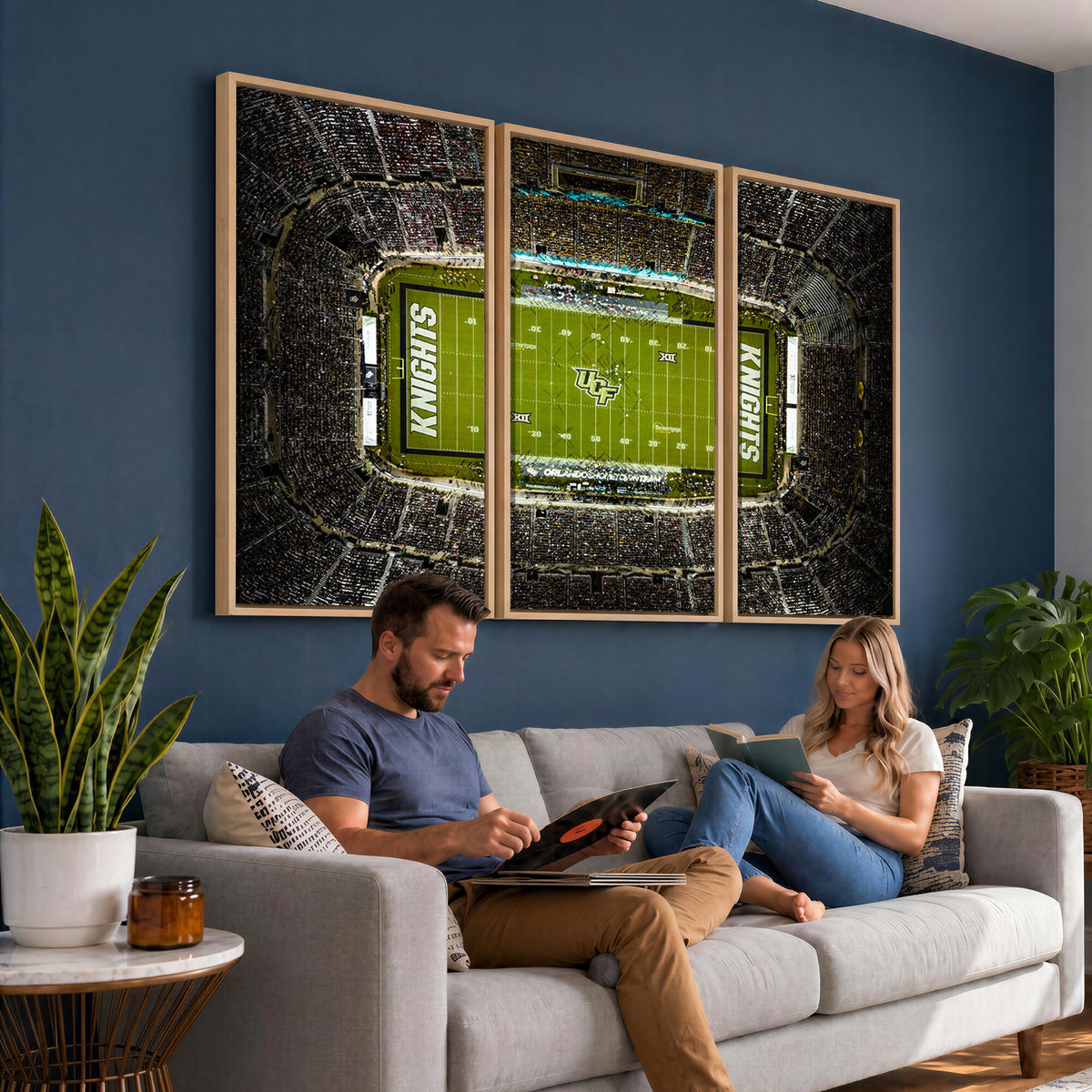 58050-MGV-CV-36X24 - UCF Knights Football Team Print - Orlando FBC Mortgage Stadium Wall Art, UCF Knights Canvas Print