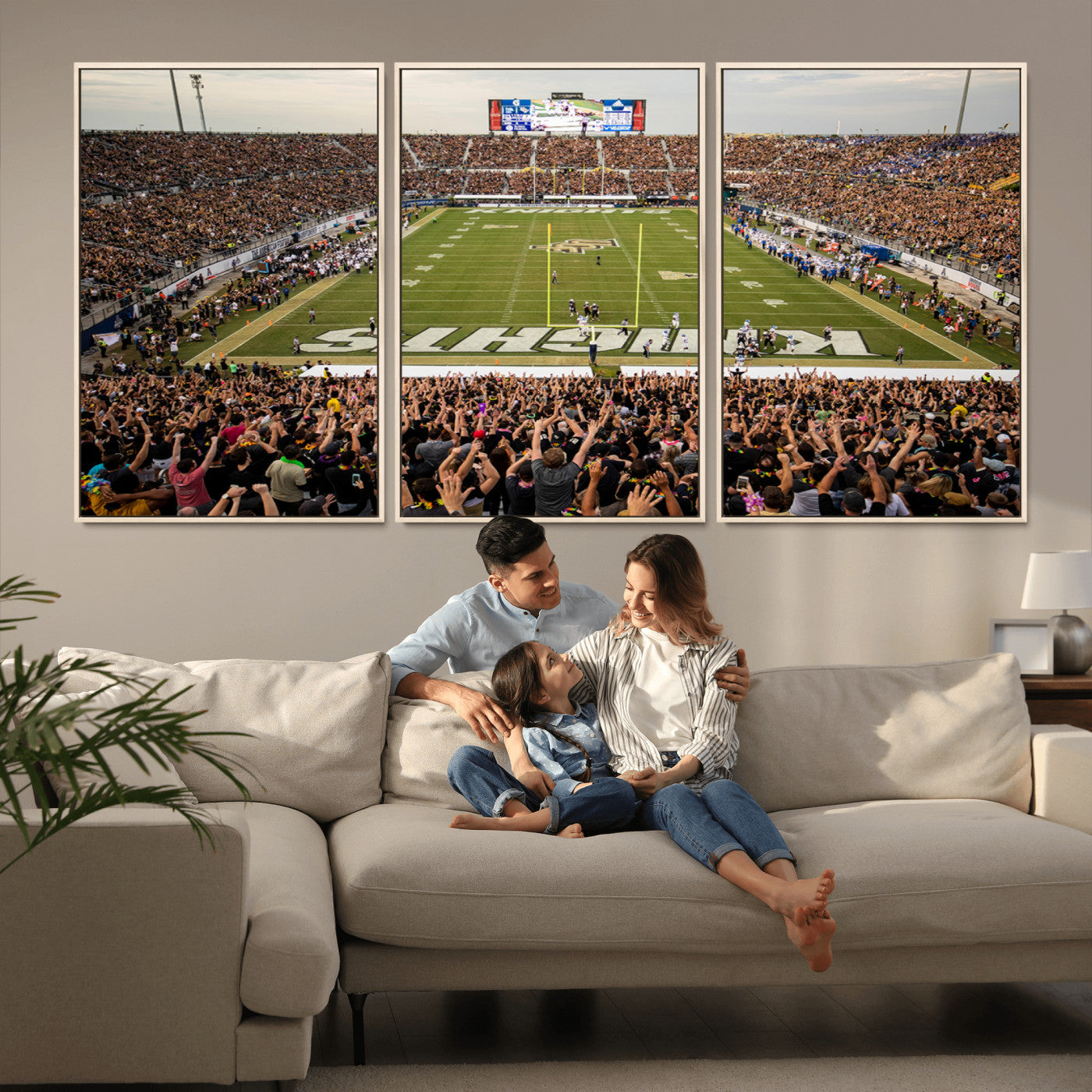 MGV-FC-60X30-3P - UCF Knights Football Team Print - Orlando FBC Mortgage Stadium Canvas Print