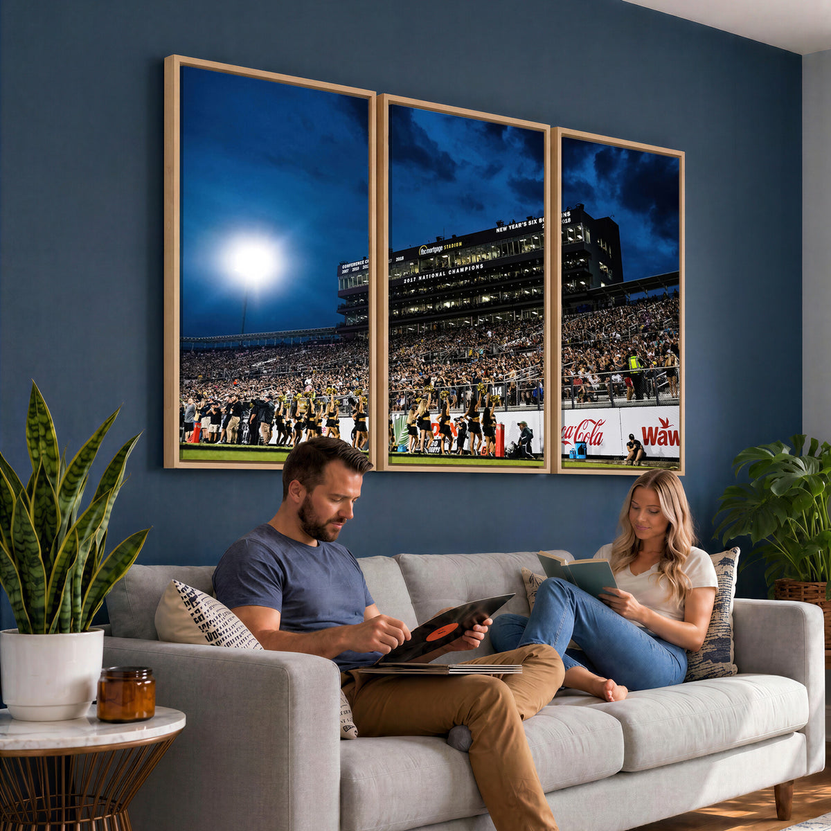 40217-MGV-CV-36X24 - UCF Knights Football Team Print - Orlando FBC Mortgage Stadium Wall Art Canvas Print