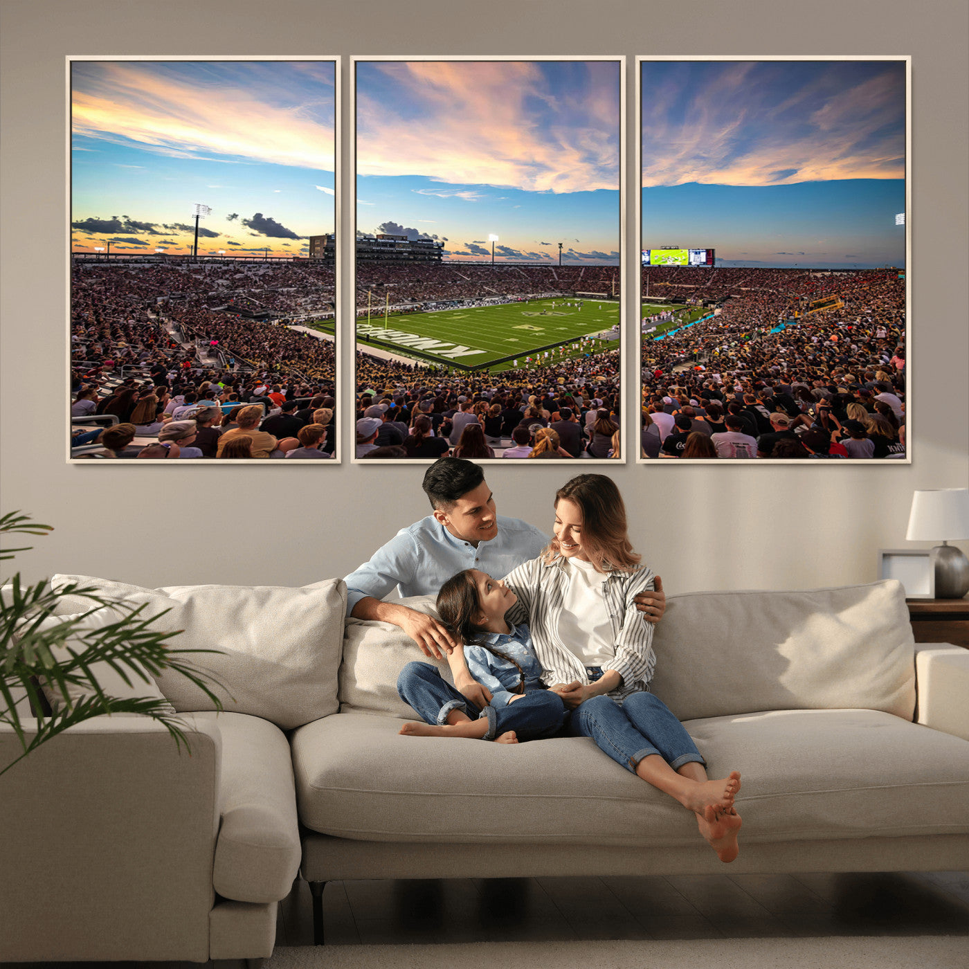 MGV-FC-60X30-3P - UCF Knights Football Team Print - Orlando FBC Mortgage Stadium Wall Art Canvas Print