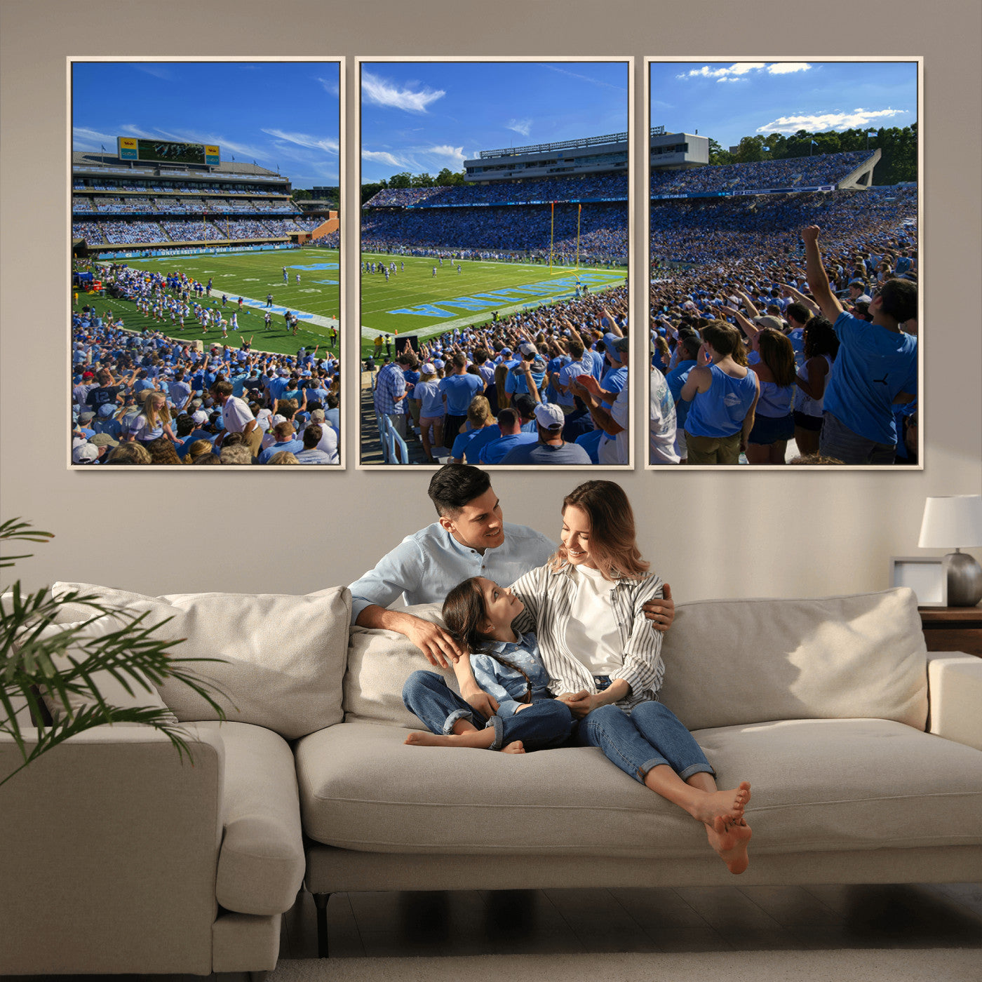 MGV-FC-60X30-3P - University of North Carolina Tar Heels Team Canvas Print - Chapel Hill Kenan Memorial Stadium Wall