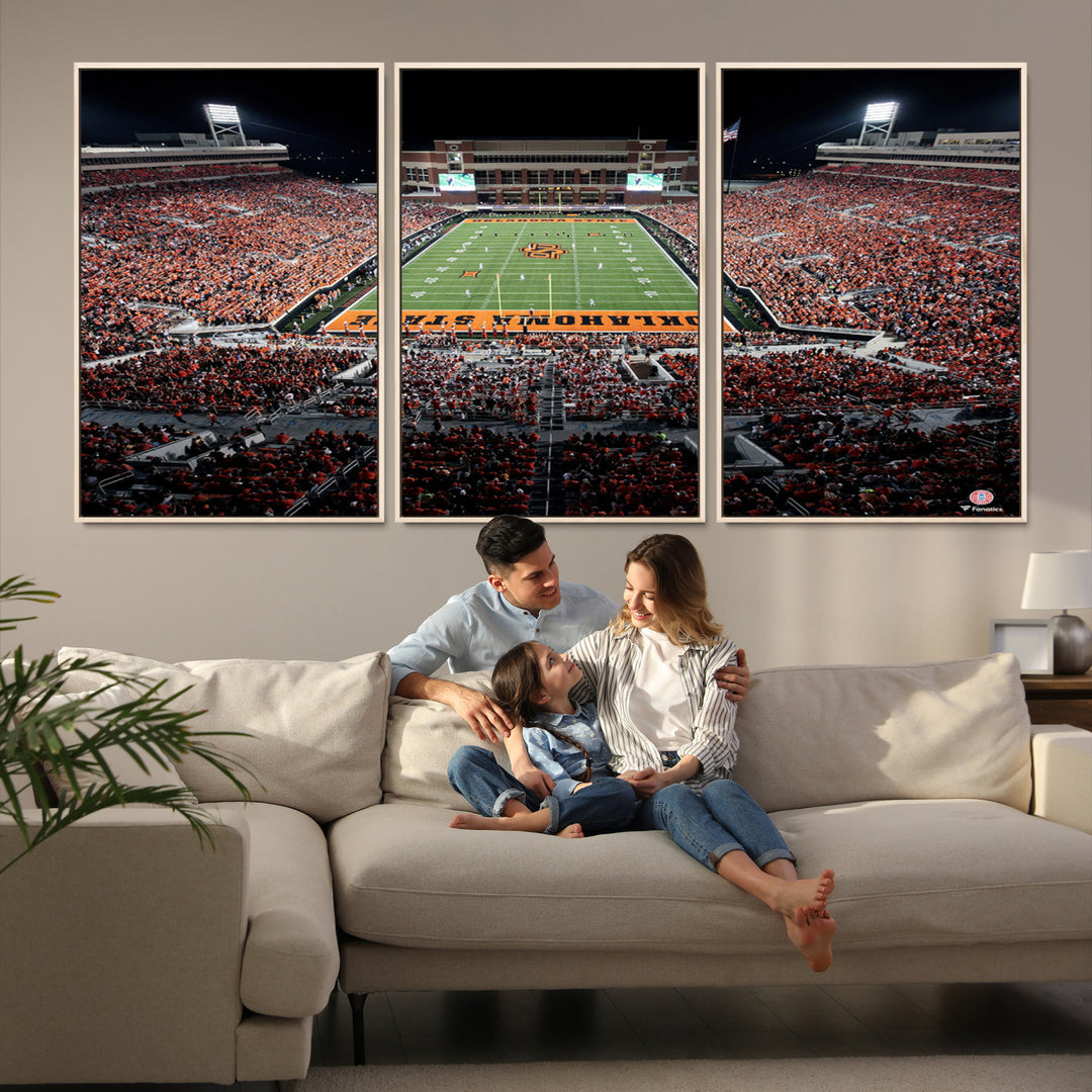 Oklahoma State Cowboys Canvas Print, Football Team Print - Stillwater Boone Pickens Stadium Wall Art Canvas Print