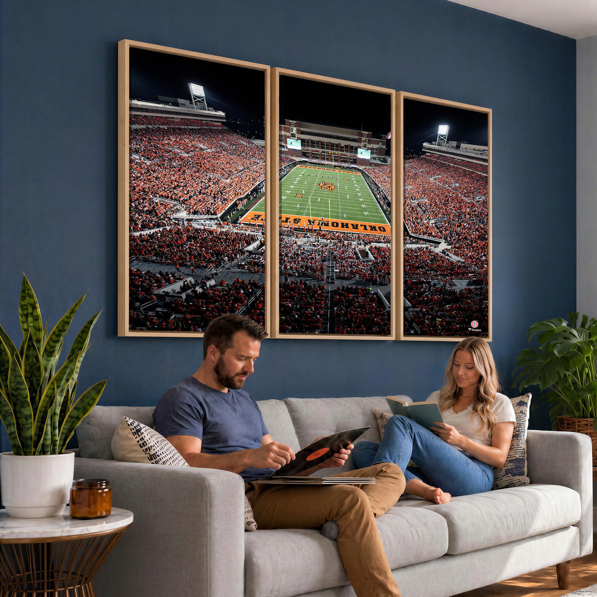 81675-MGV-CV-36X24 - Oklahoma State Cowboys Canvas Print, Football Team Print