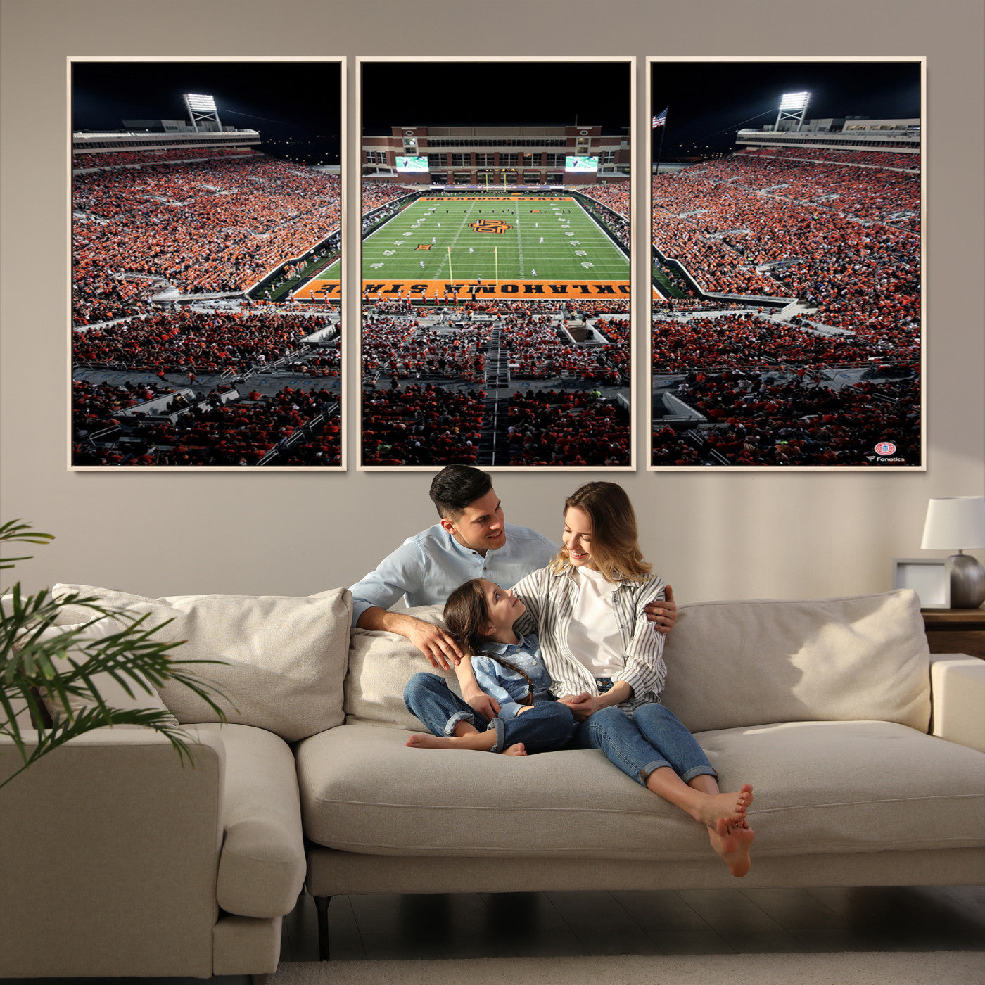 81675-MGV-FC-60X30-3P_Natural-Oklahoma State Cowboys Football Team Print - Stillwater Boone Pickens Stadium Wall Art Canvas Print - Test