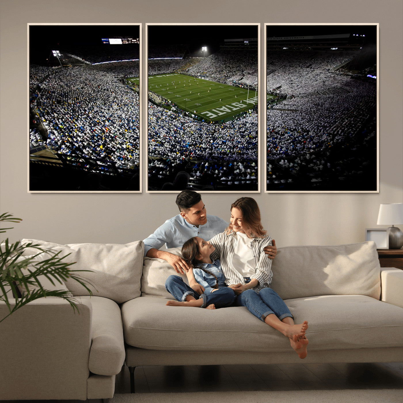 MGV-FC-60X30-3P - Penn State Football Stadium Wall Art - Beaver Stadium Canvas Print