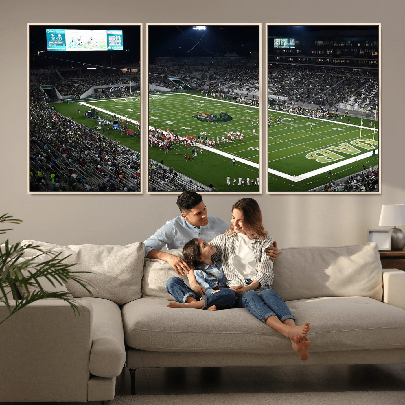 81740-MGV-FC-60X30-3P_Natural-UAB Blazers Football Team Print - Birmingham Protective Stadium Wall Art Canvas Print