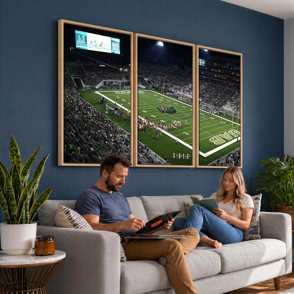 81740-MGV-CV-36X24 - UAB Blazers Football Team Print - Birmingham Protective Stadium Wall Art Canvas Print