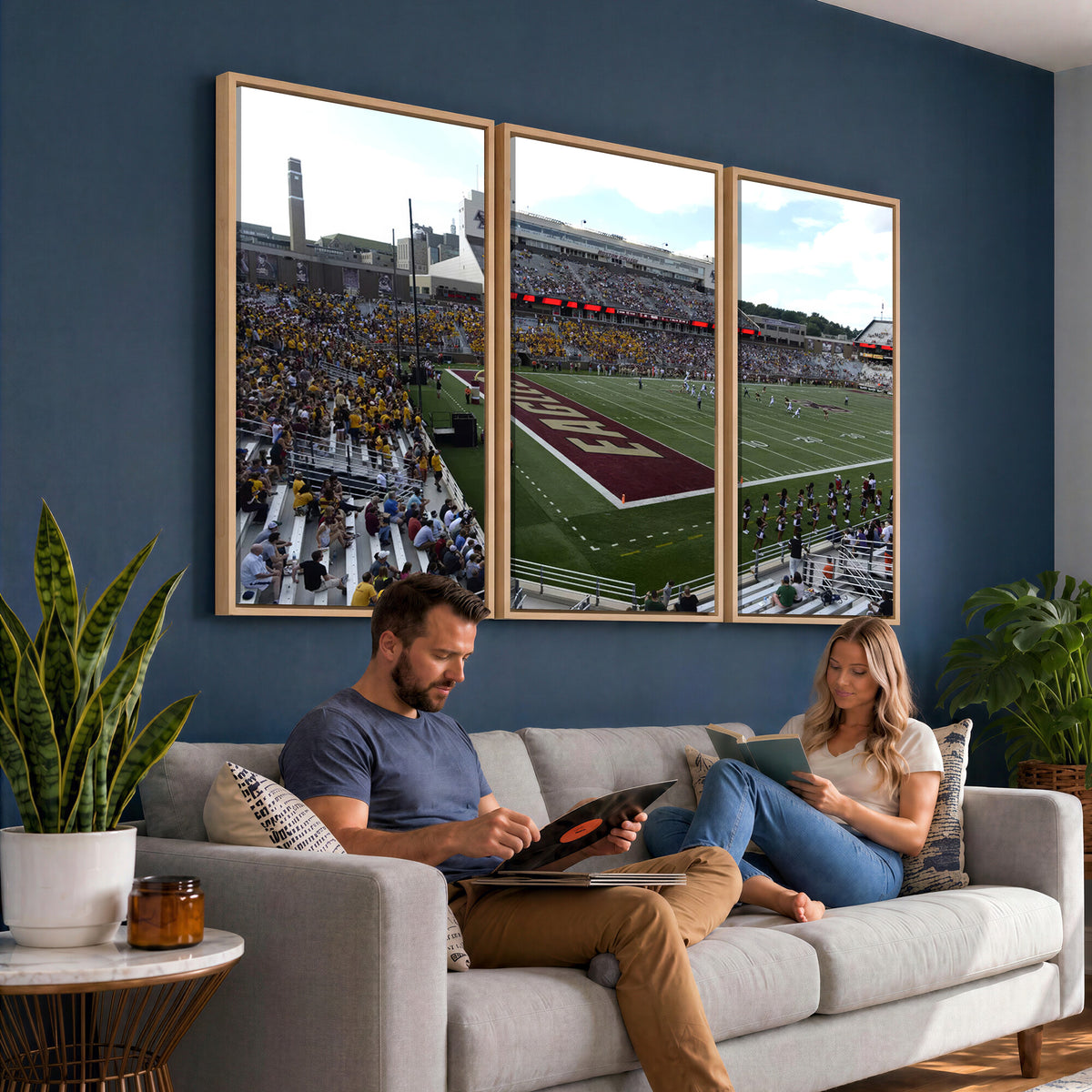 61503-MGV-CV-36X24 - Boston College Eagles Football Team Print - Boston Alumni Stadium Wall Art Canvas Print