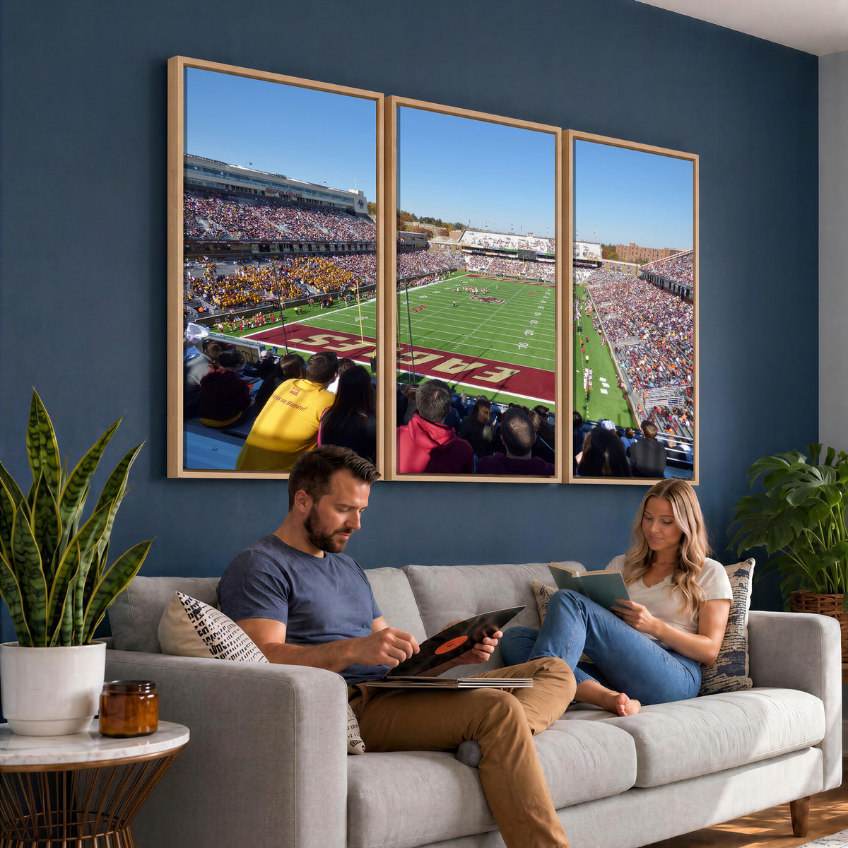 78117-MGV-CV-36X24 - Boston College Eagles Football Team Print - Boston Alumni Stadium Wall Art Canvas Print