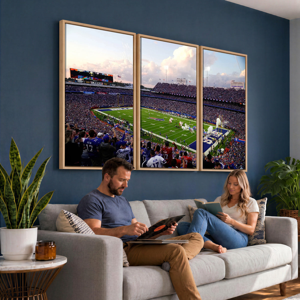 64066-MGV-CV-36X24 - Buffalo Bills Football Team Print - Buffalo Highmark Stadium Wall Art Canvas Print
