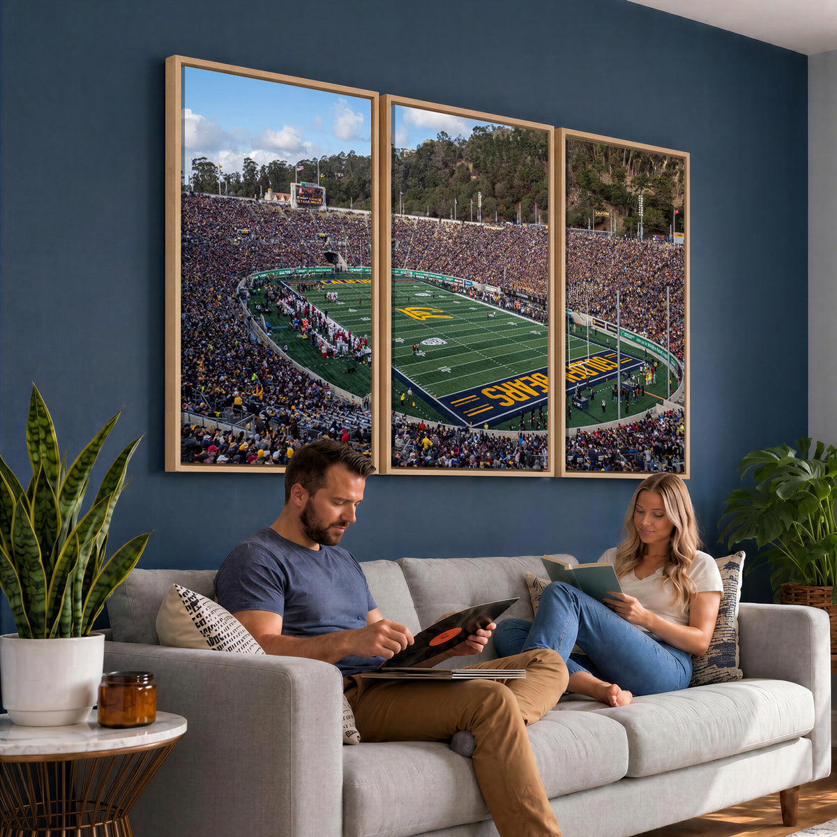 38054-MGV-CV-36X24 - University of California Golden Bears Football Team Print - Berkeley California Memorial Stadium Art