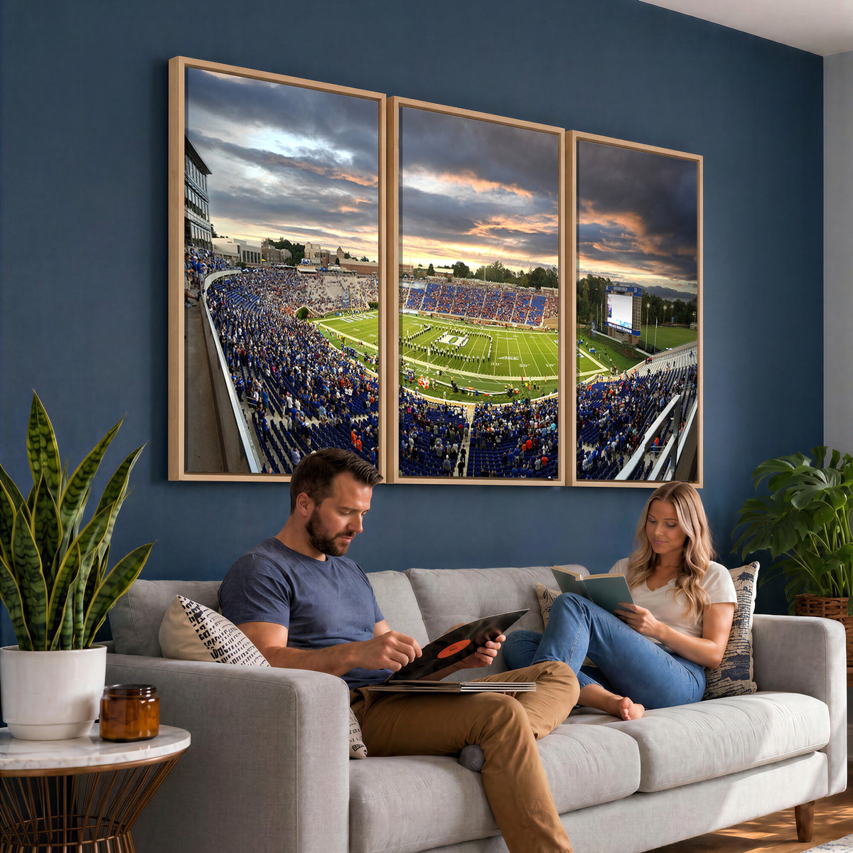 60433-MGV-CV-36X24 - Duke University Blue Devils Football Team Print, Durham