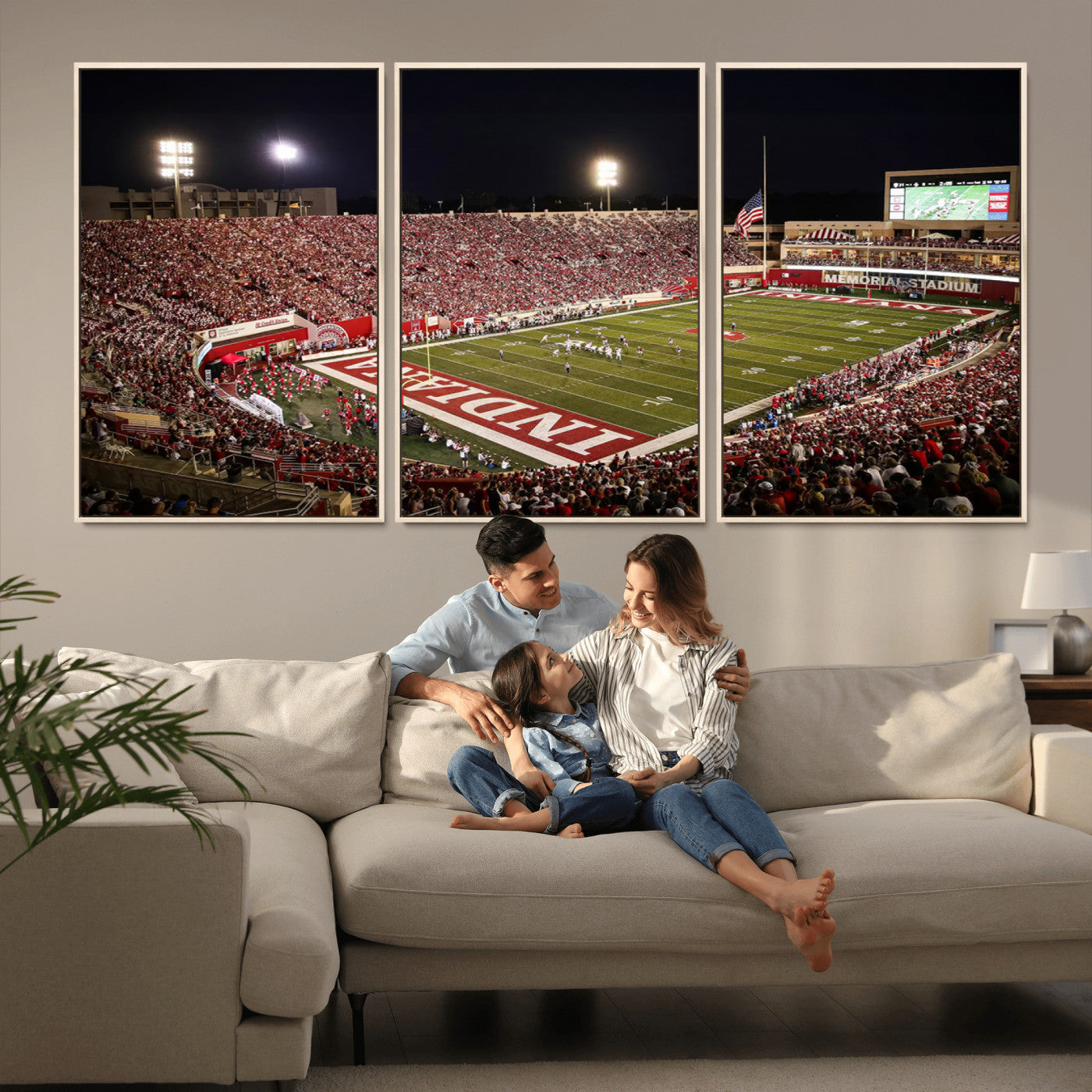 MGV-FC-60X30-3P - Indiana University Hoosiers Football Team Print Canvas