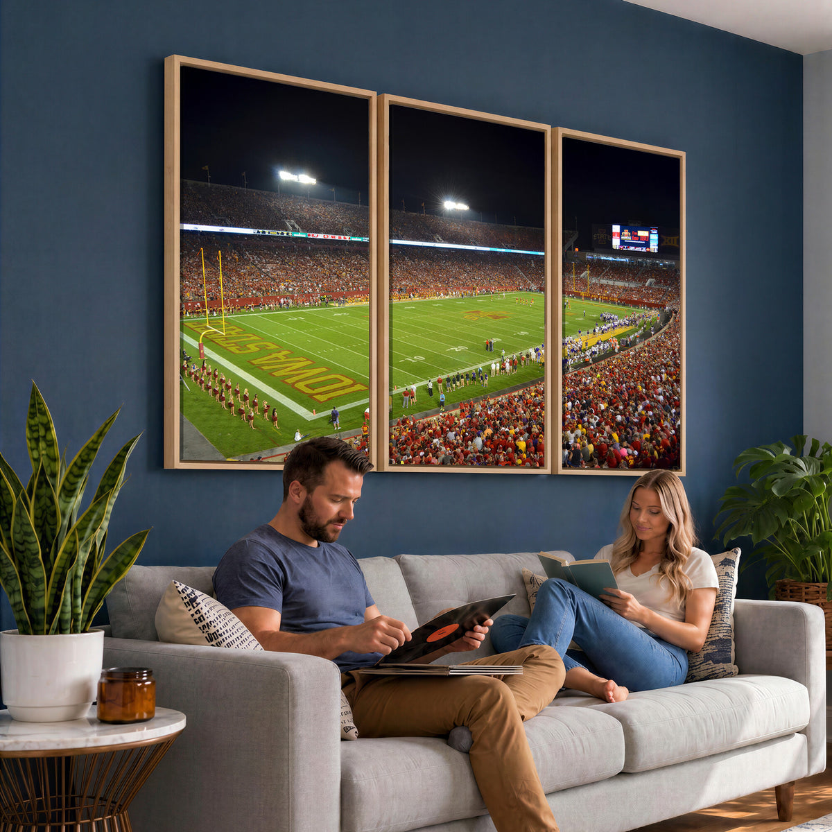 27211-MGV-CV-36X24 - Iowa State University Cyclones Football Team Print, Ames, Extra Large Game Room Wall Decor