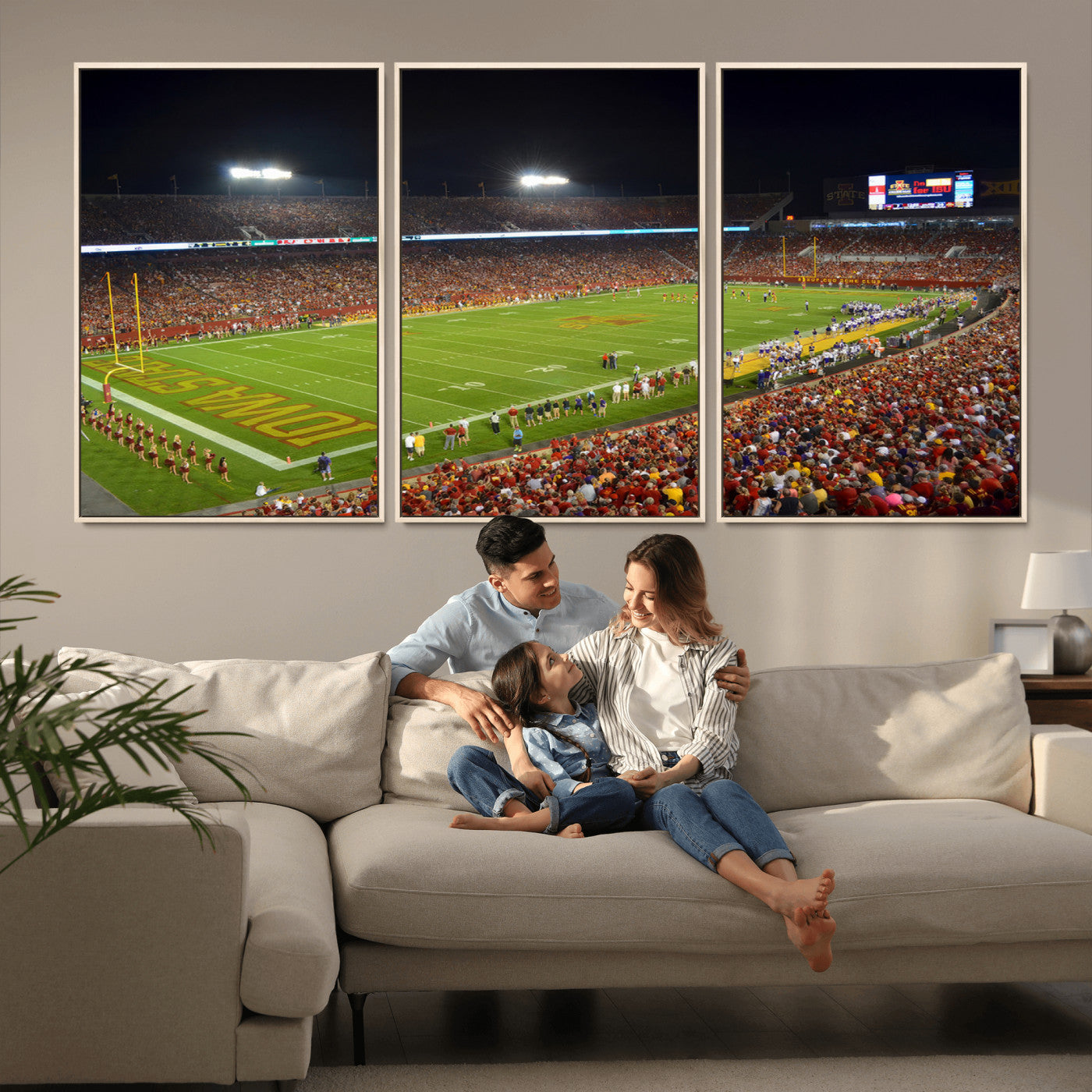 MGV-FC-60X30-3P - Iowa State University Cyclones Football Team Print - Ames Jack Trice Stadium Canvas Print