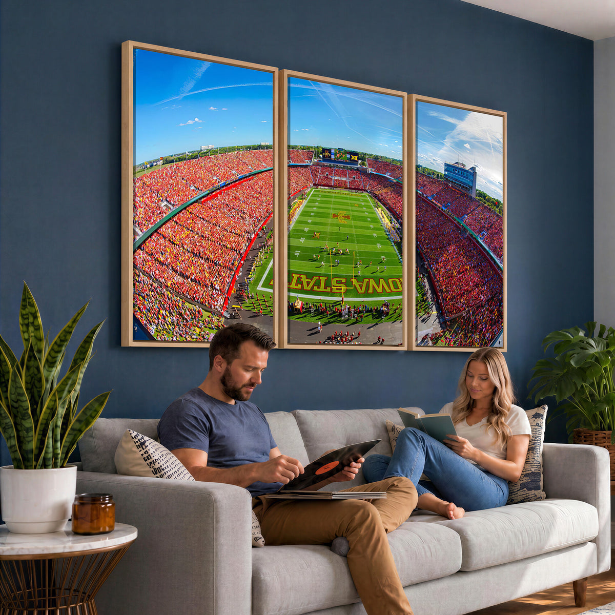 36706-PAN-FL-20X10 - Iowa State University Cyclones Football Team Print - Ames Jack Trice Stadium Art Canvas Print