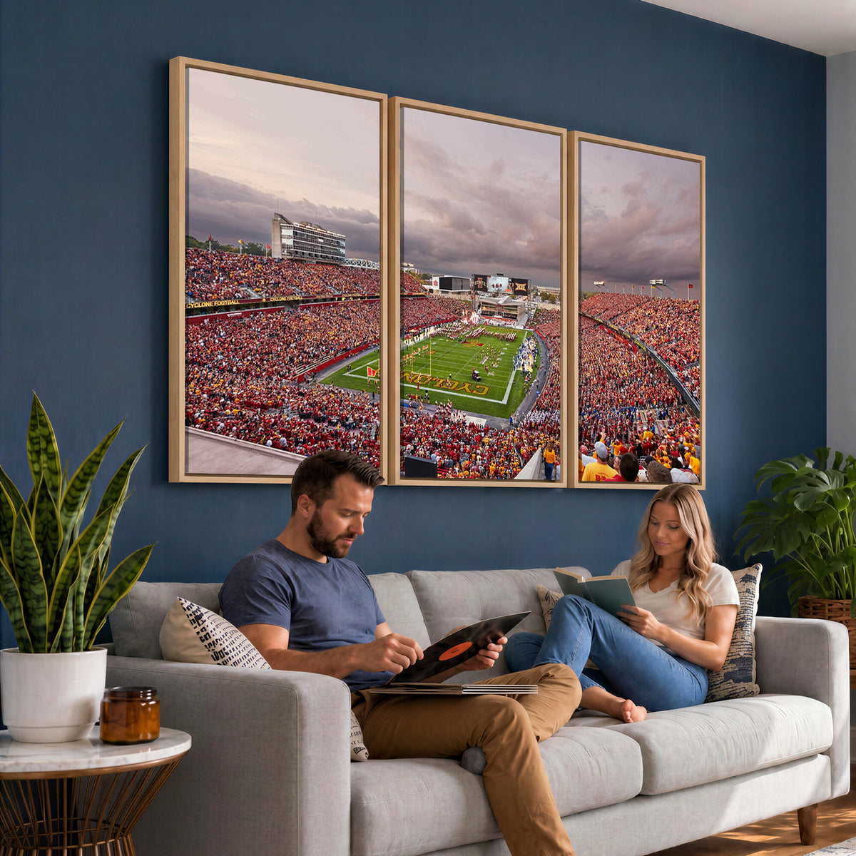 50373-MGV-CV-36X24 - Iowa State University Cyclones Football Team Print, Ames